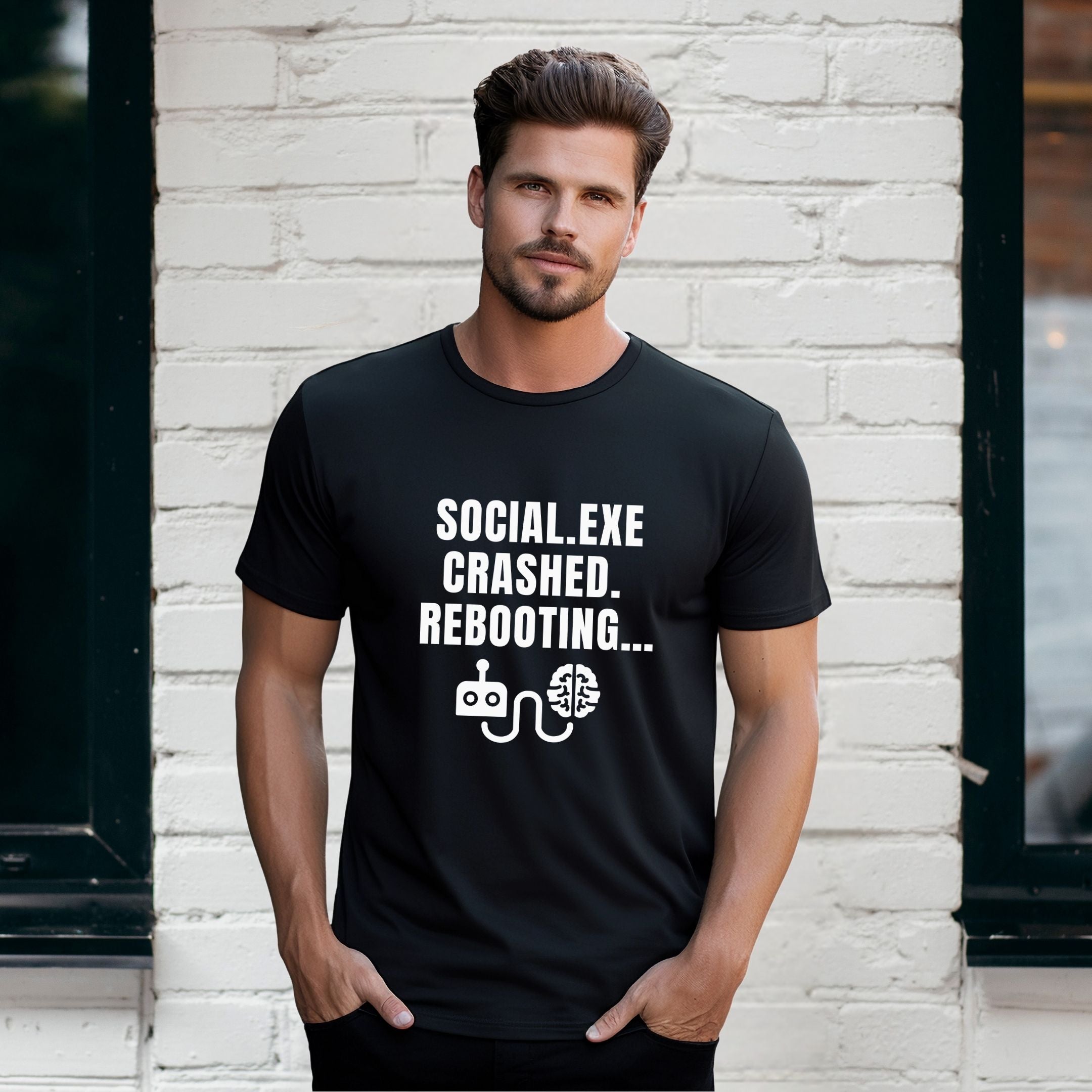 Social.exe Crashed. Rebooting…  Funny Introvert Tech Humor Shirt, Casual Wear, Gamer Shirt, Birthday Gift