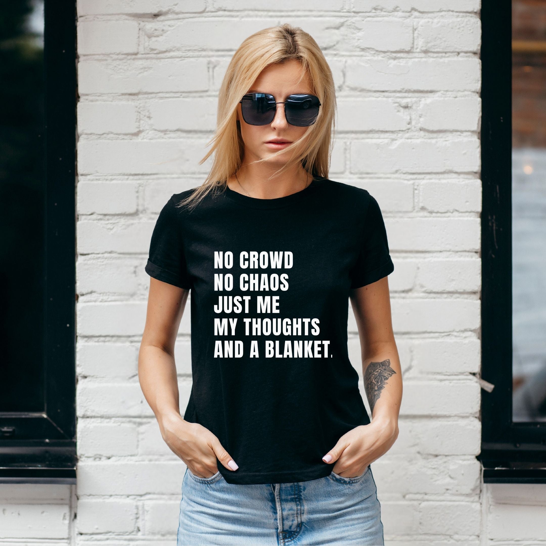 No Crowd No Chaos Cozy Introvert Shirt, Funny Self-Care Tee, Comfort & Blanket Lover Gift