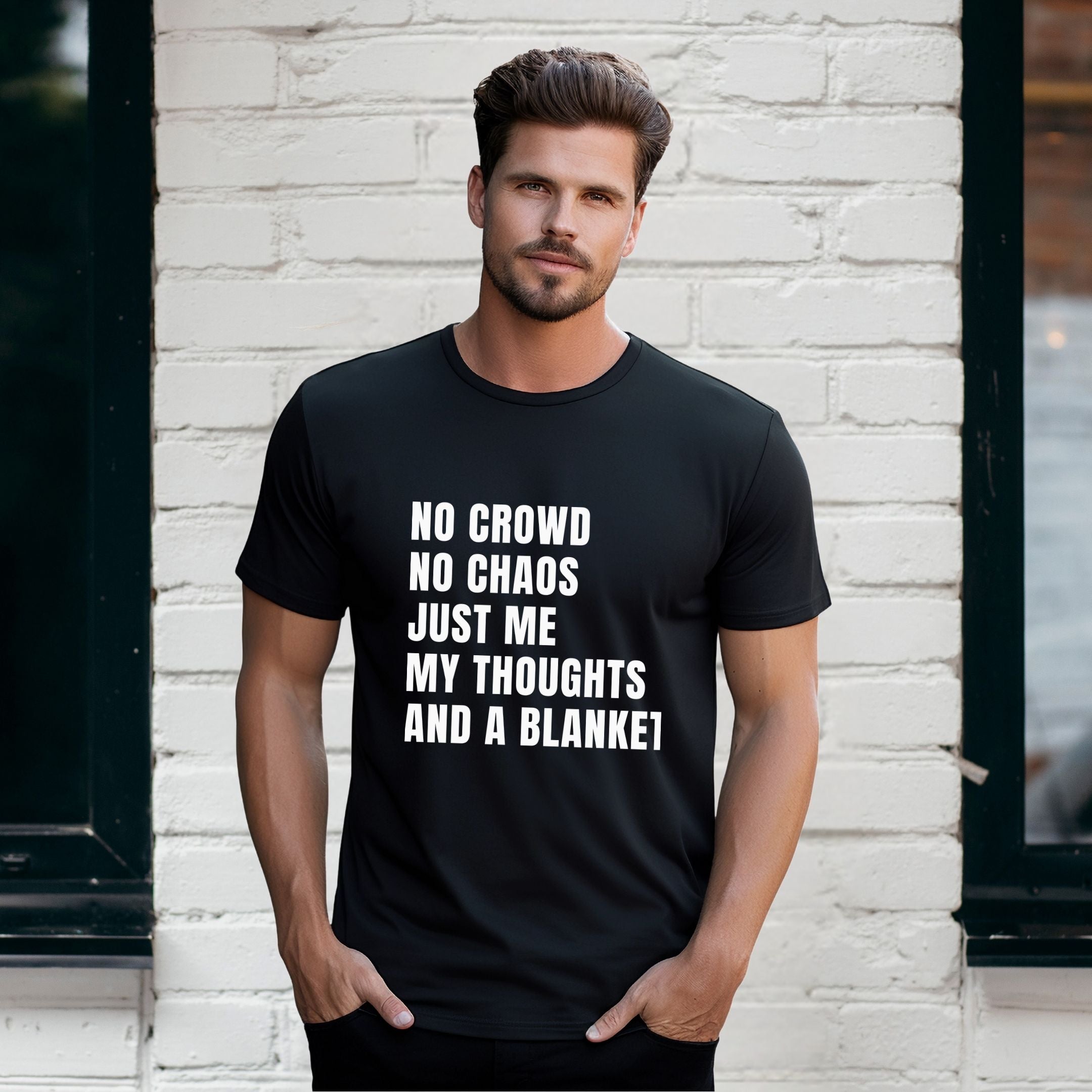 No Crowd No Chaos Cozy Introvert Shirt, Funny Self-Care Tee, Comfort & Blanket Lover Gift
