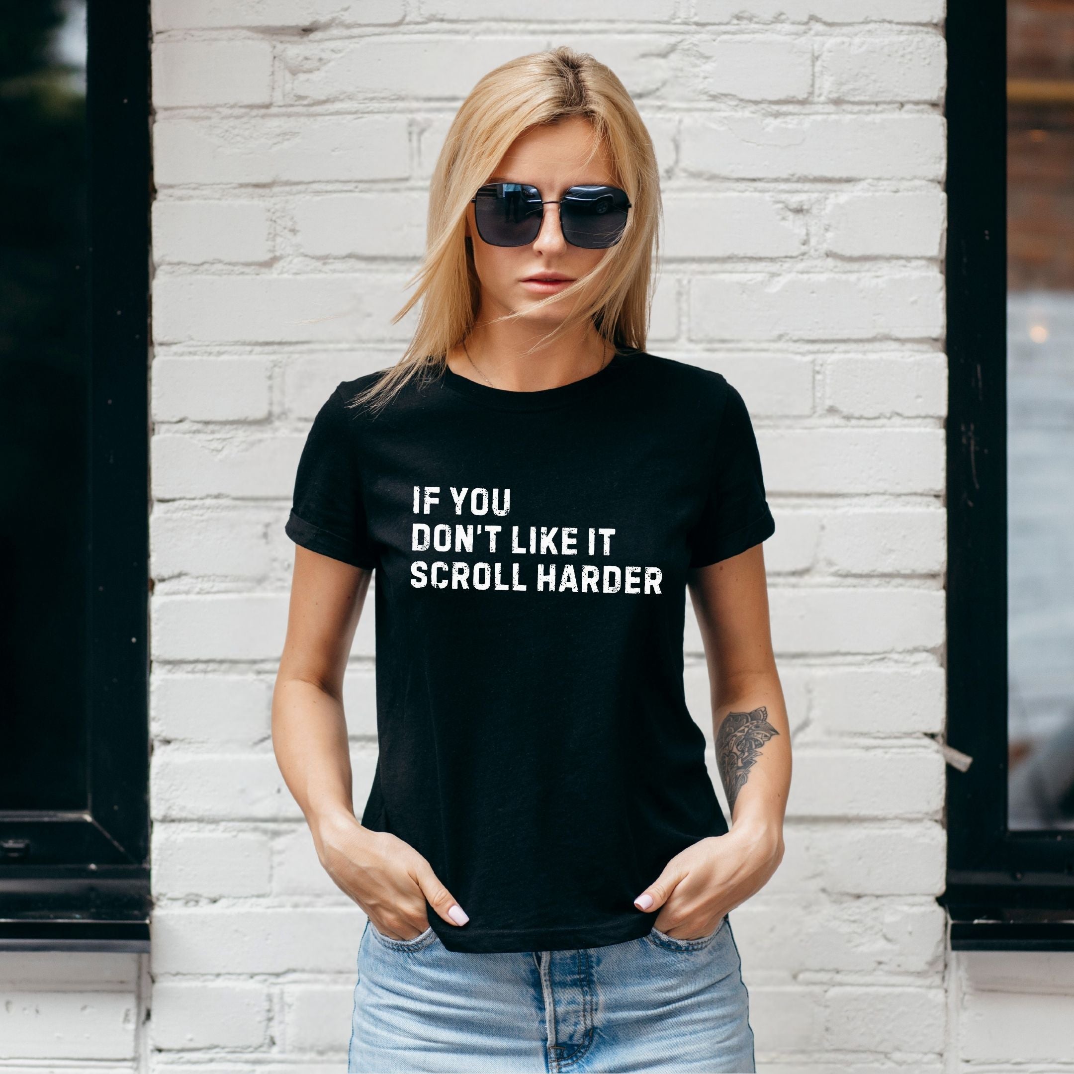 If You Don’t Like It Scroll Harder Funny Savage Shirt, Social Media Humor Tee, Statement Gift