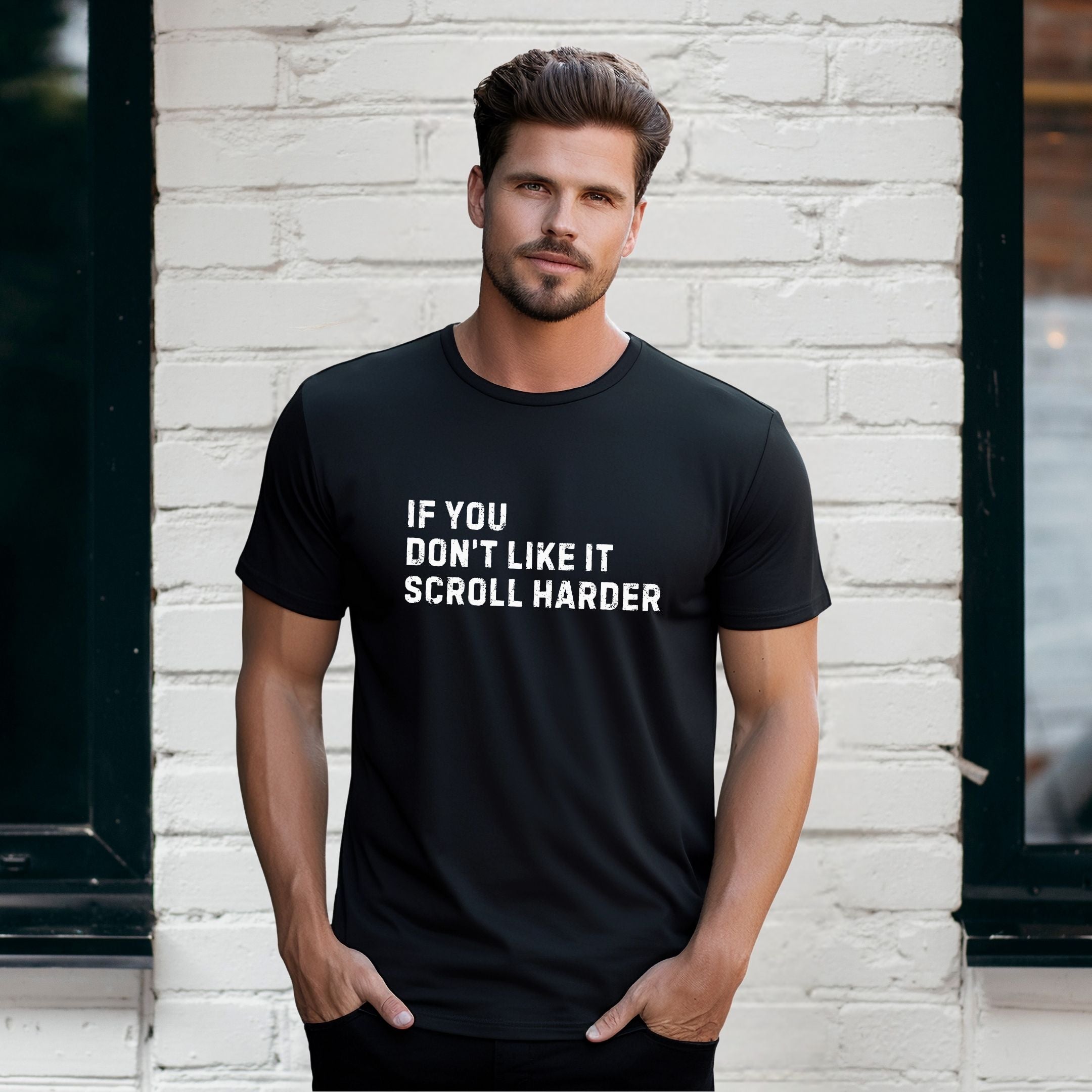 If You Don’t Like It Scroll Harder Funny Savage Shirt, Social Media Humor Tee, Statement Gift