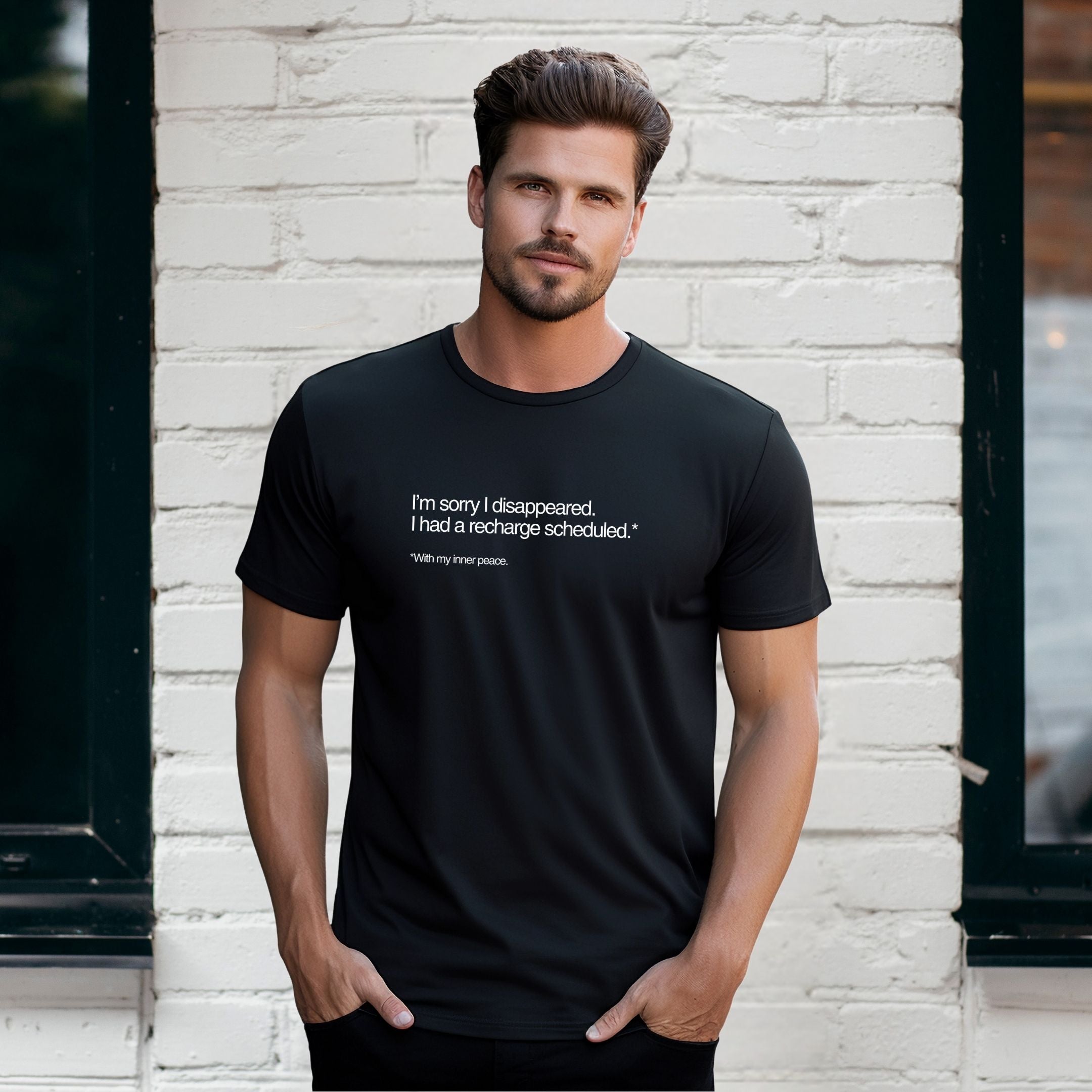 I’m Sorry I Disappeared Funny Introvert Recharge Shirt, Social Battery Humor Tee, Self-Care Gift