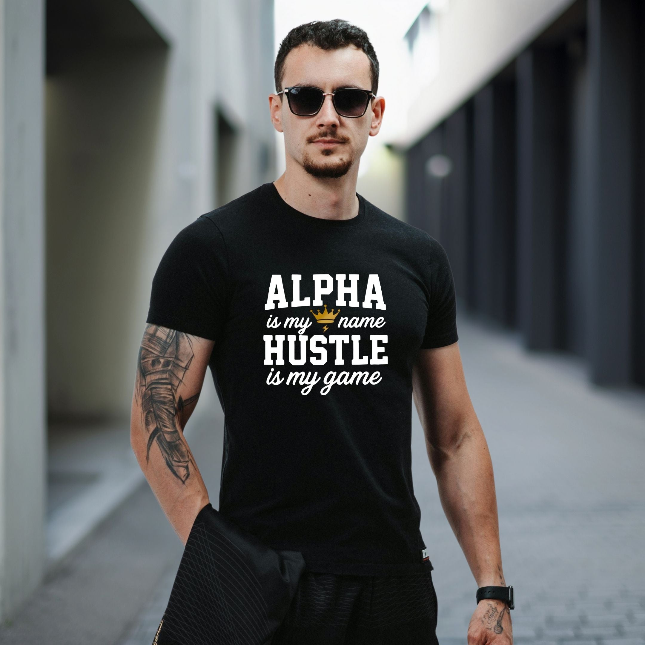 Alpha Is My Name Hustle Is My Game Motivational Streetwear Shirt, Gym Grind Tee, Entrepreneur Mindset Apparel