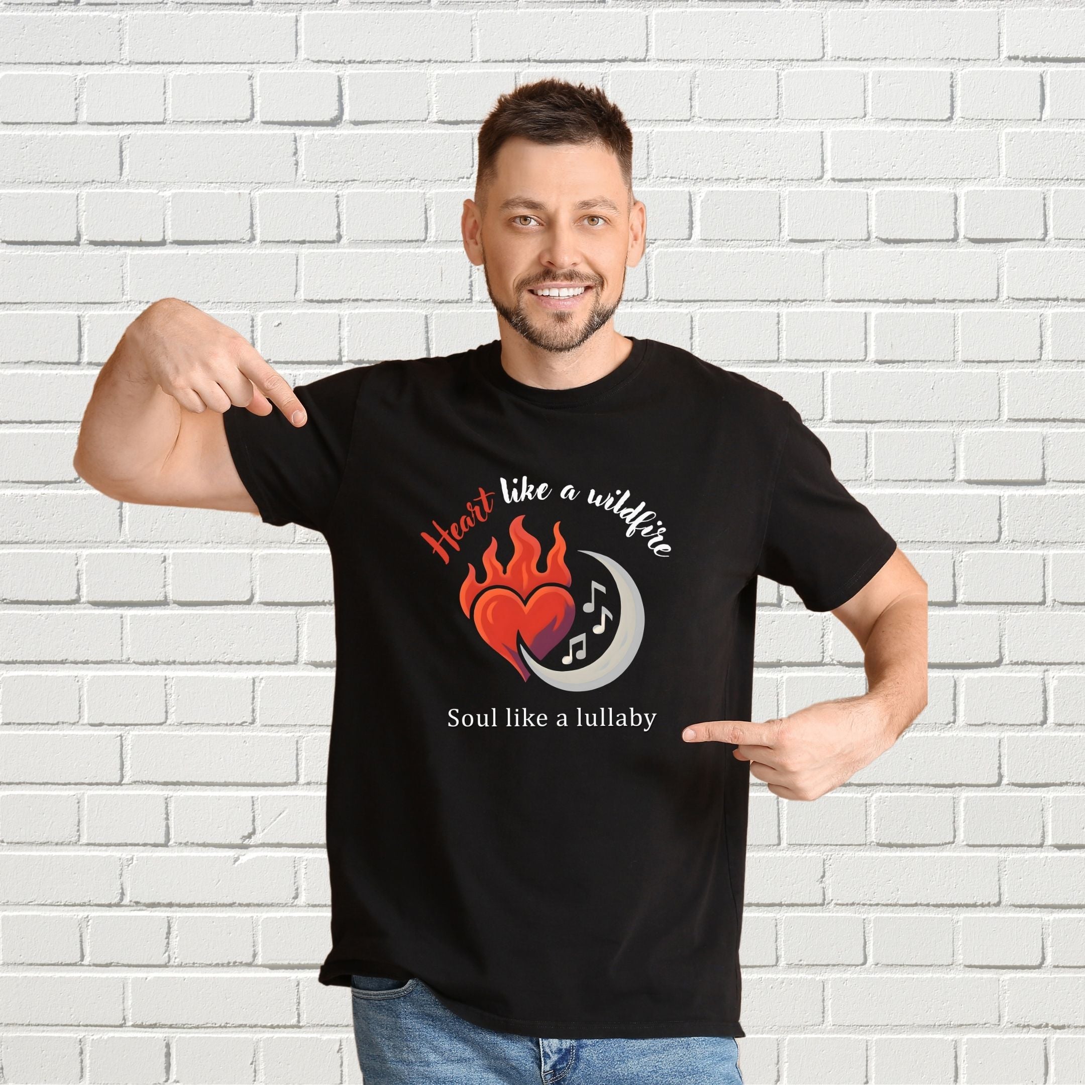 Heart Like a Wildfire Soul Like a Lullaby Streetwear Shirt, Aesthetic Mindset Tee, Bold & Soft Apparel