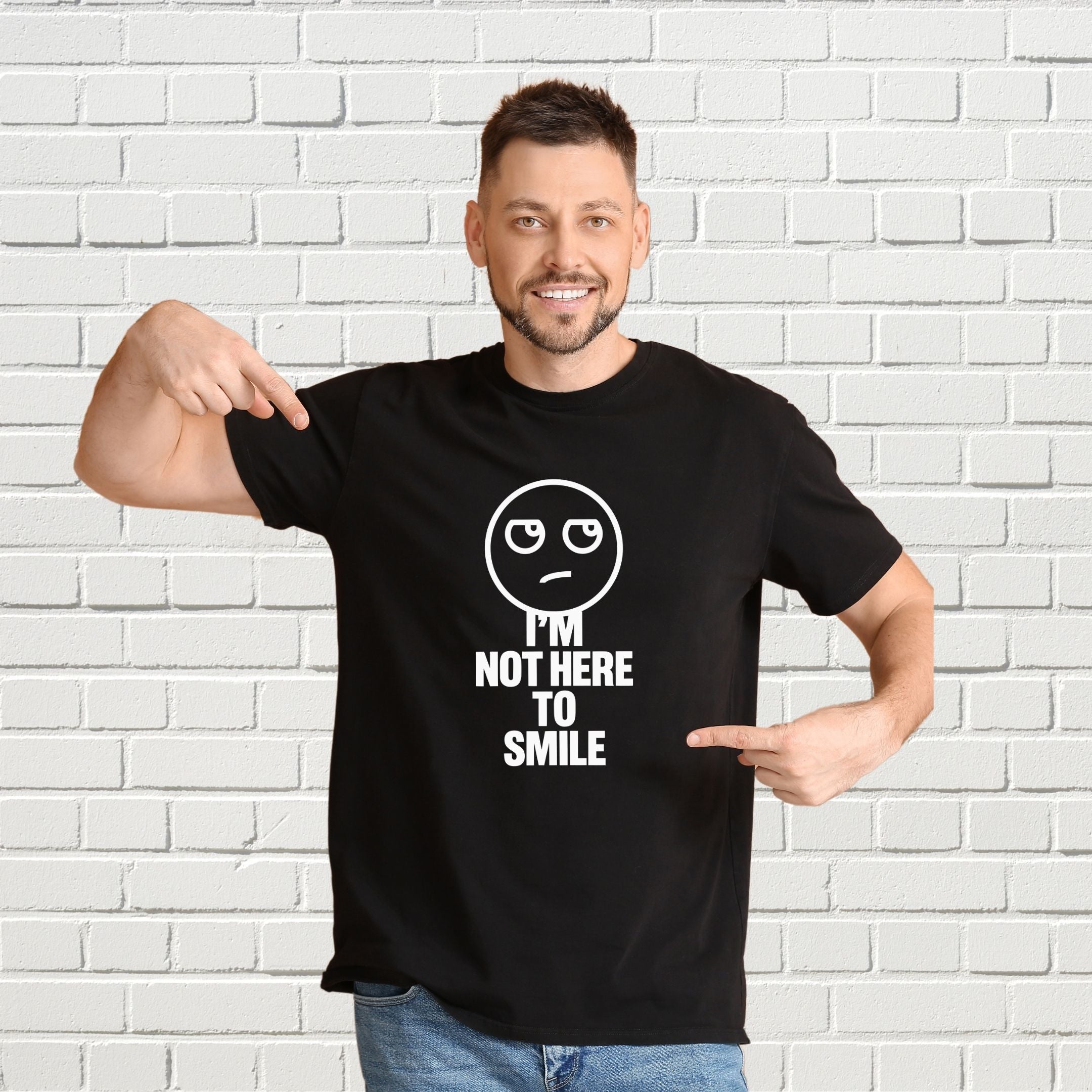 I’m Not Here to Smile Funny Introvert Shirt, Savage Streetwear Tee, Sarcastic Mood Apparel