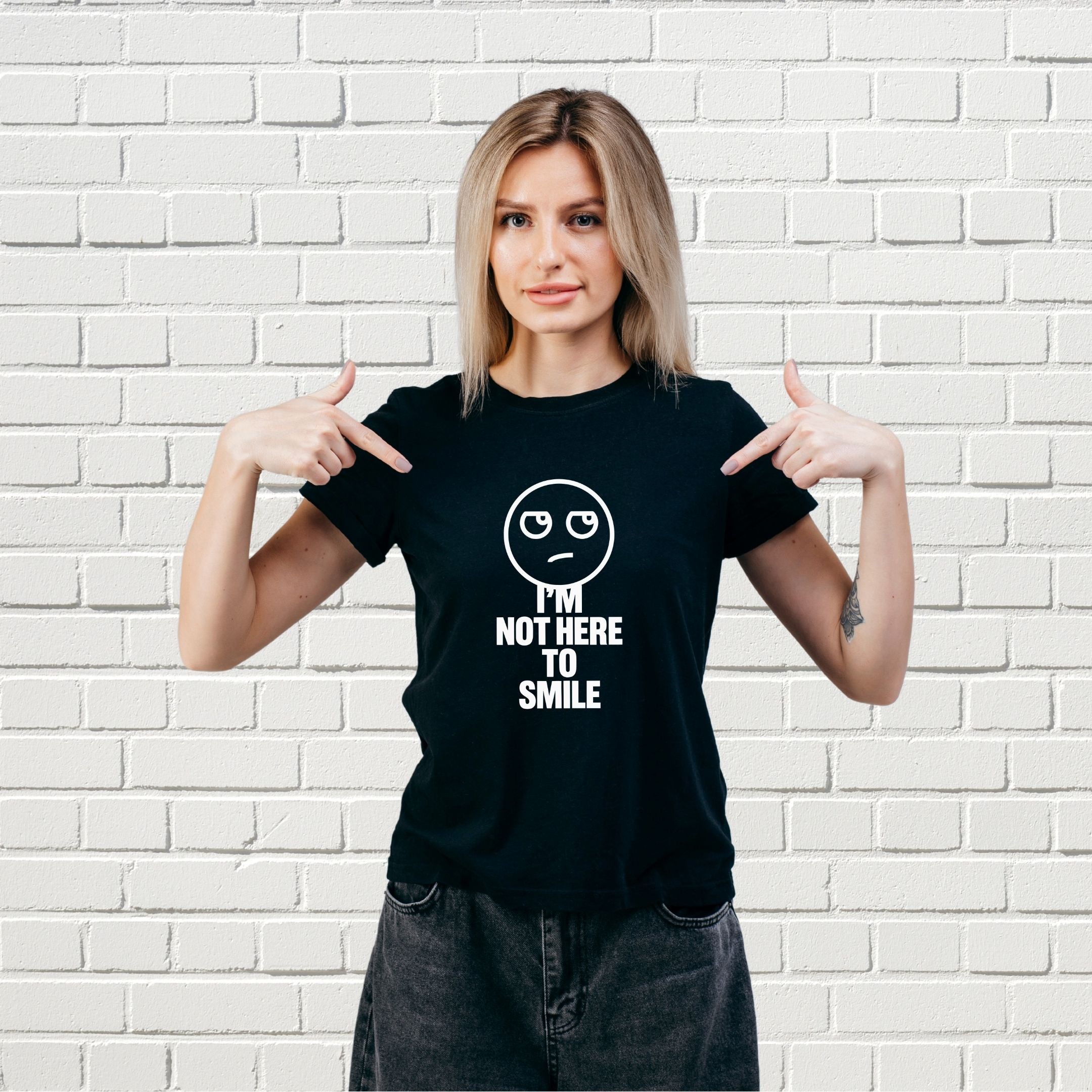 I’m Not Here to Smile Funny Introvert Shirt, Savage Streetwear Tee, Sarcastic Mood Apparel