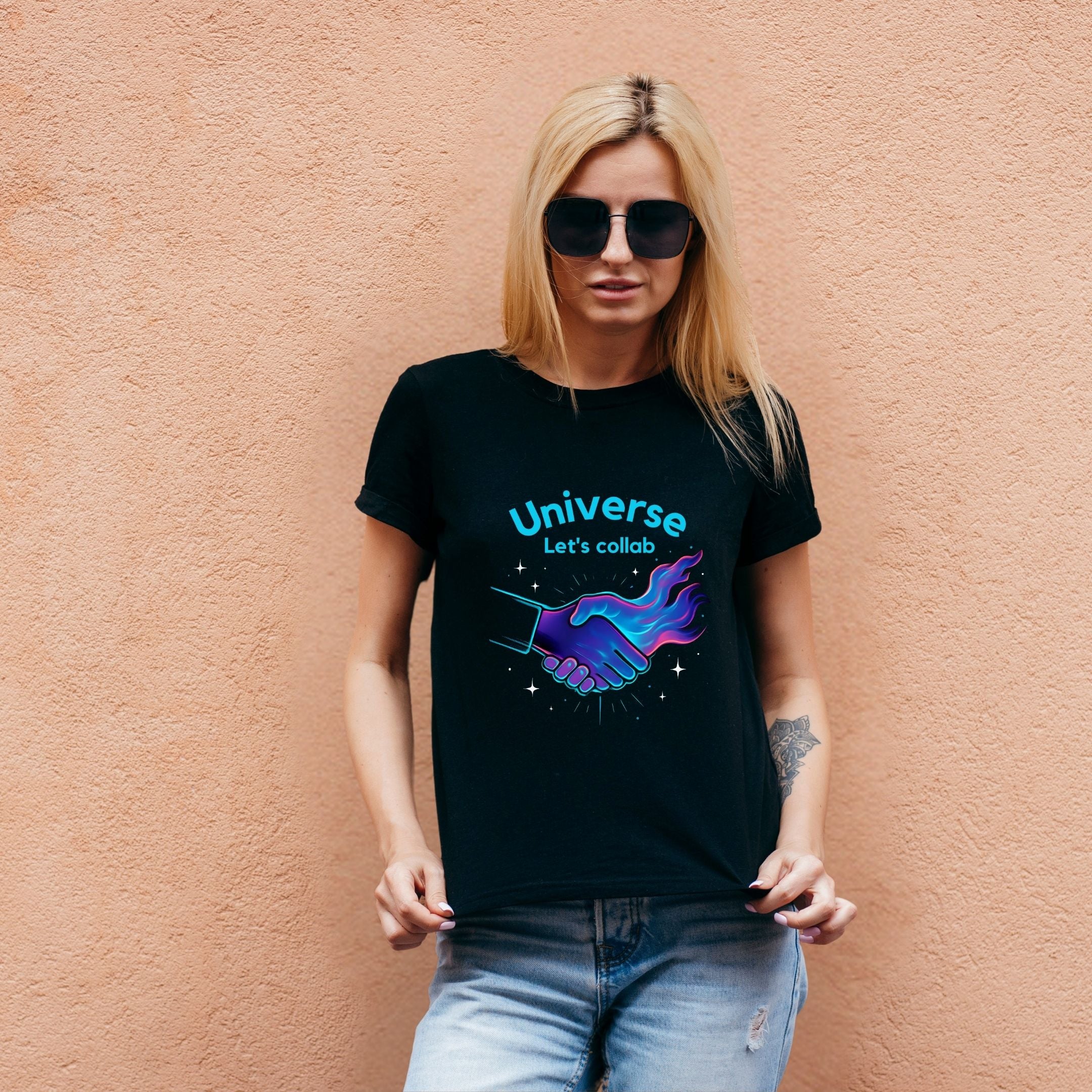 Universe Let’s Collab Manifestation Shirt, Spiritual Humor Tee, Cosmic Aesthetic Apparel