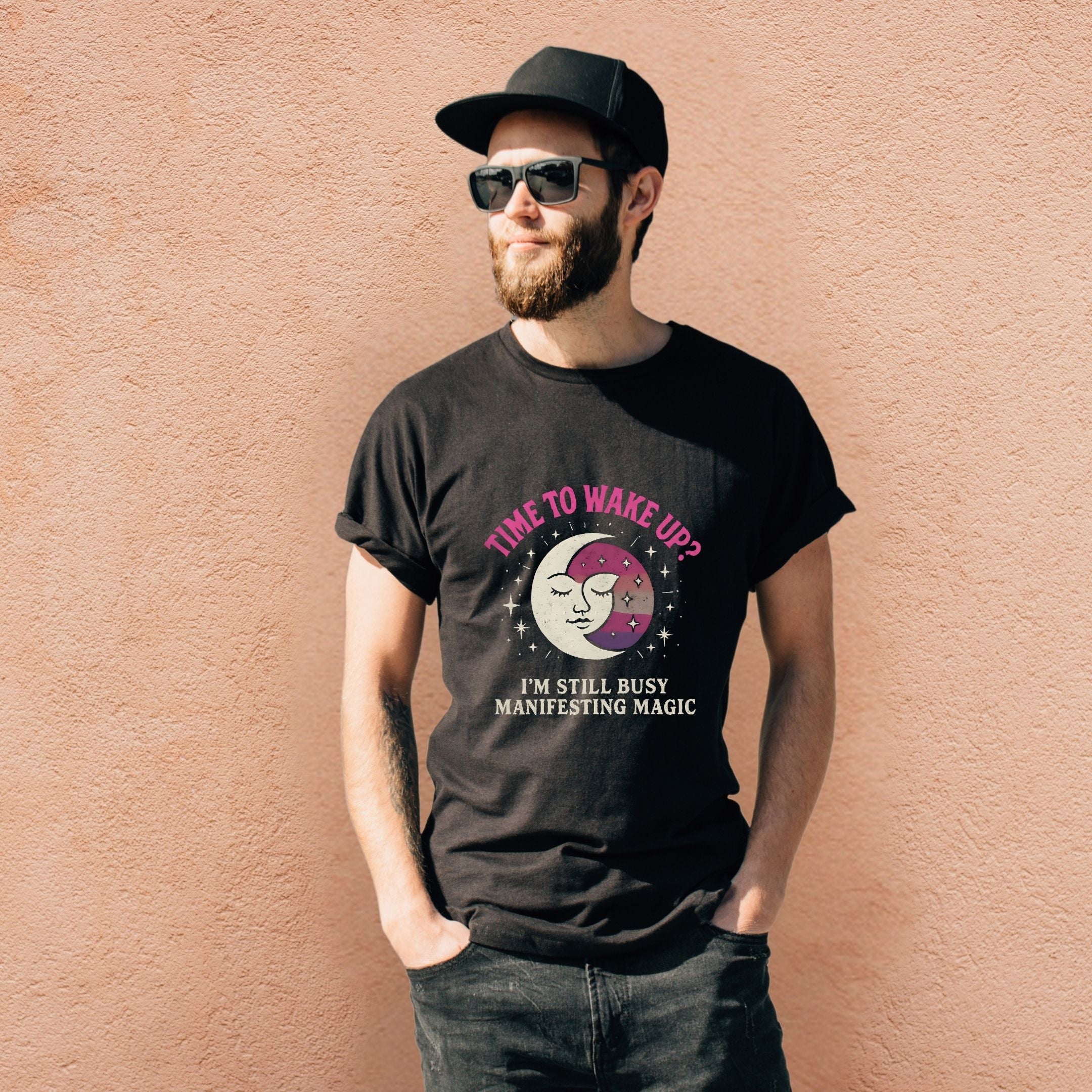 Time to Wake Up I’m Still Busy Manifesting Magic Spiritual Manifestation Shirt, Cosmic Mindset Tee, Mystical Aesthetic Apparel