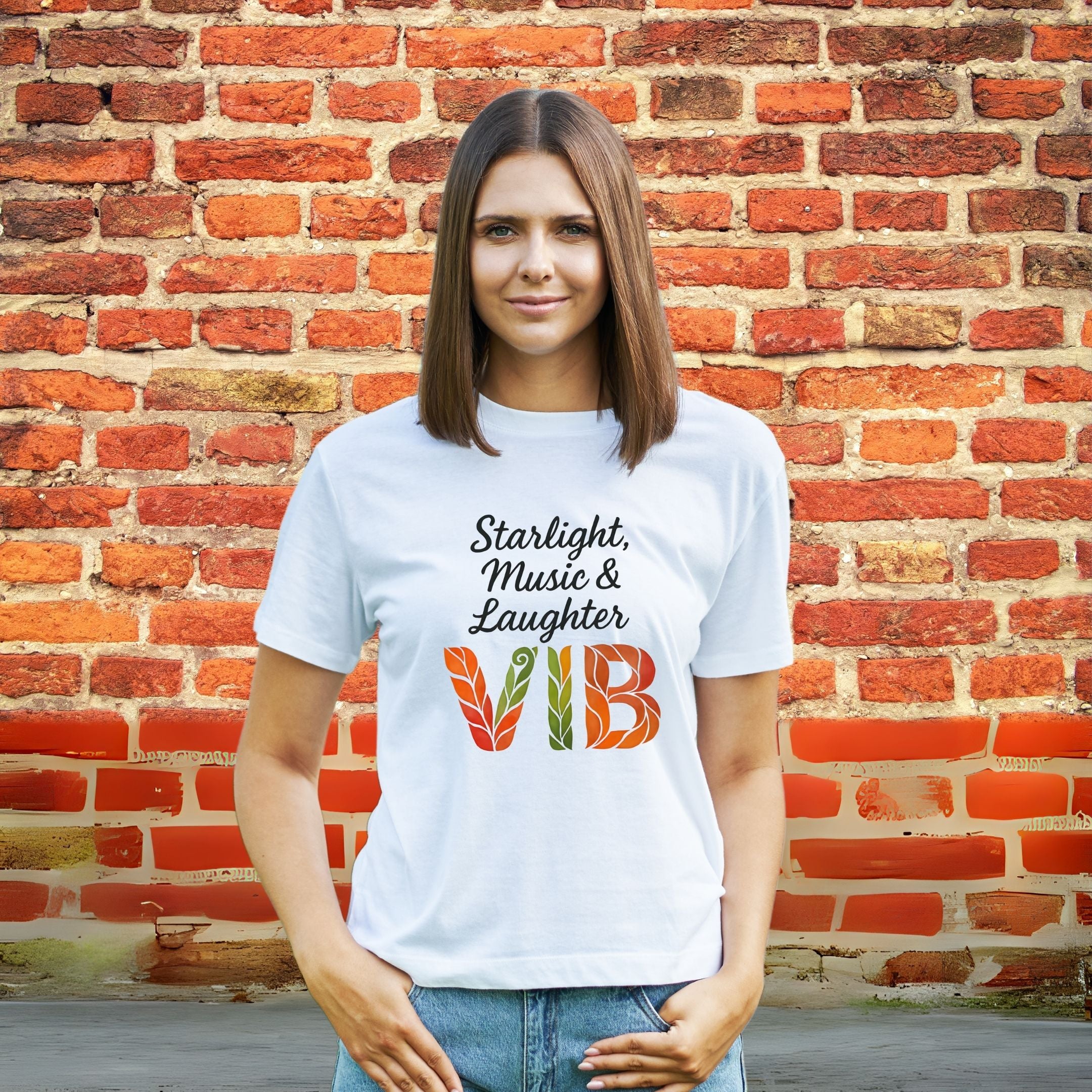 Starlight Music & Laughter Vib Positive Energy Shirt, Dreamy Lifestyle Tee, Uplifting Vibes Apparel