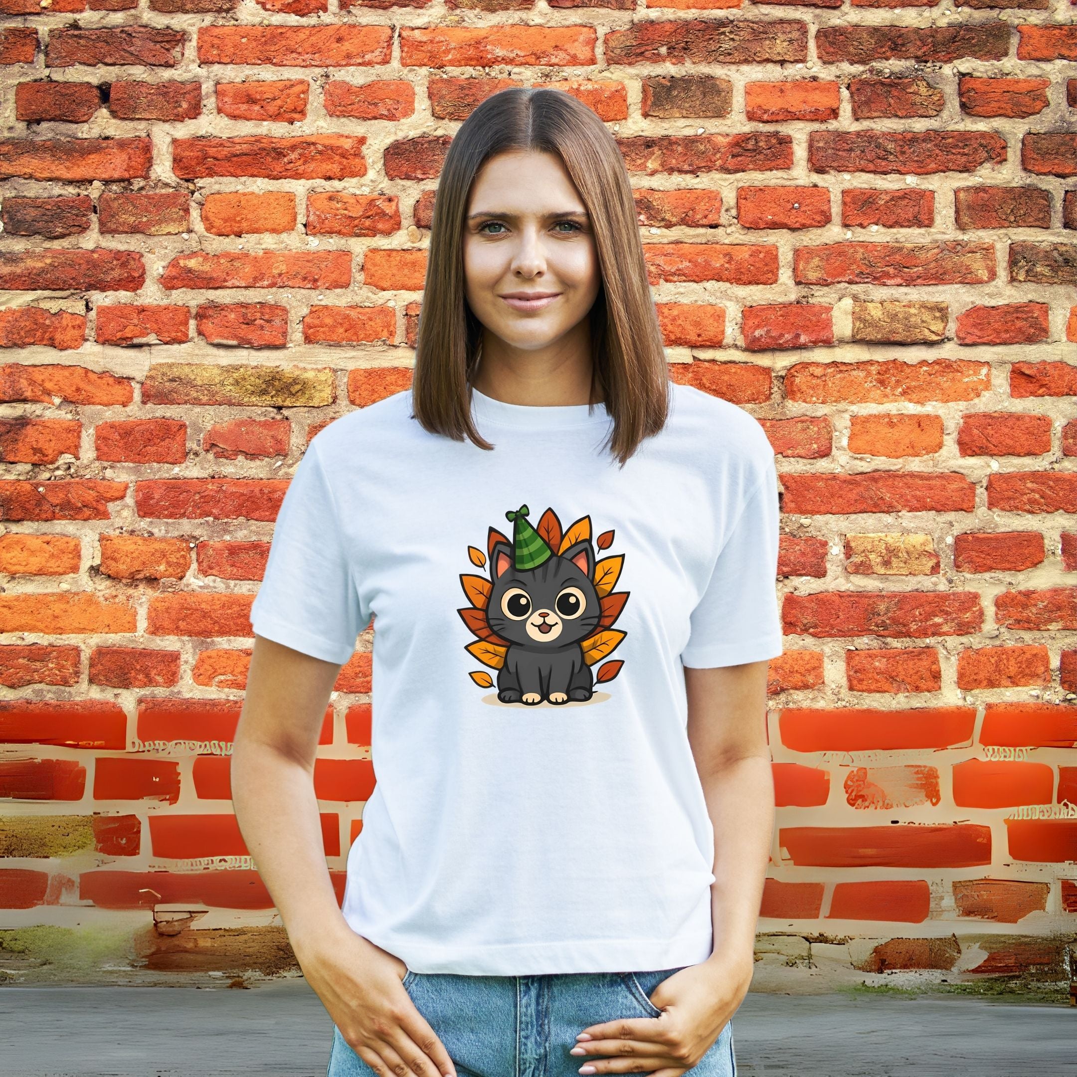 Cat Autumn Vibe Fall Cat Lover Shirt, Cozy Pumpkin Season Tee, Autumn Feline Apparel