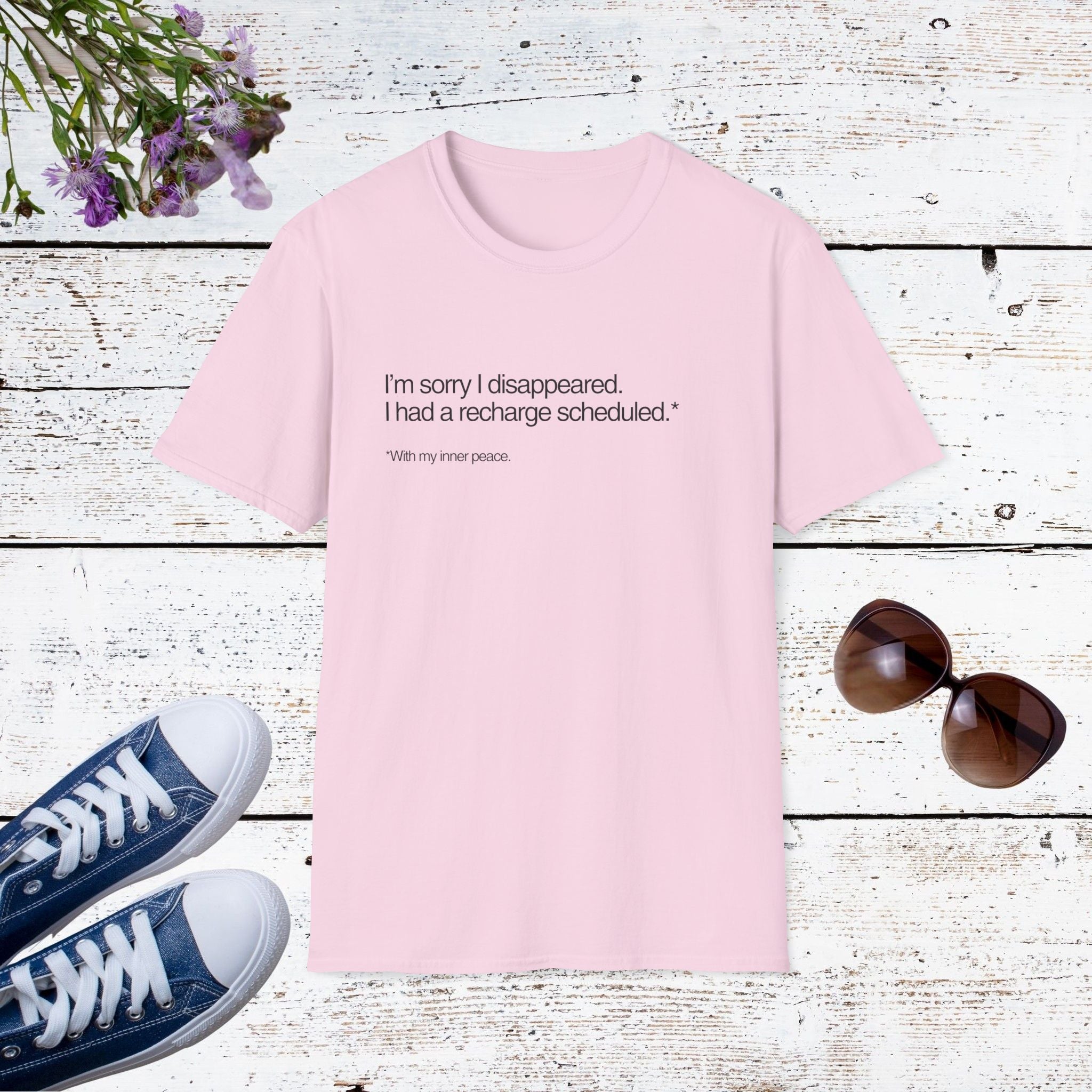 I’m Sorry I Disappeared Funny Introvert Recharge Shirt, Social Battery Humor Tee, Self-Care Gift