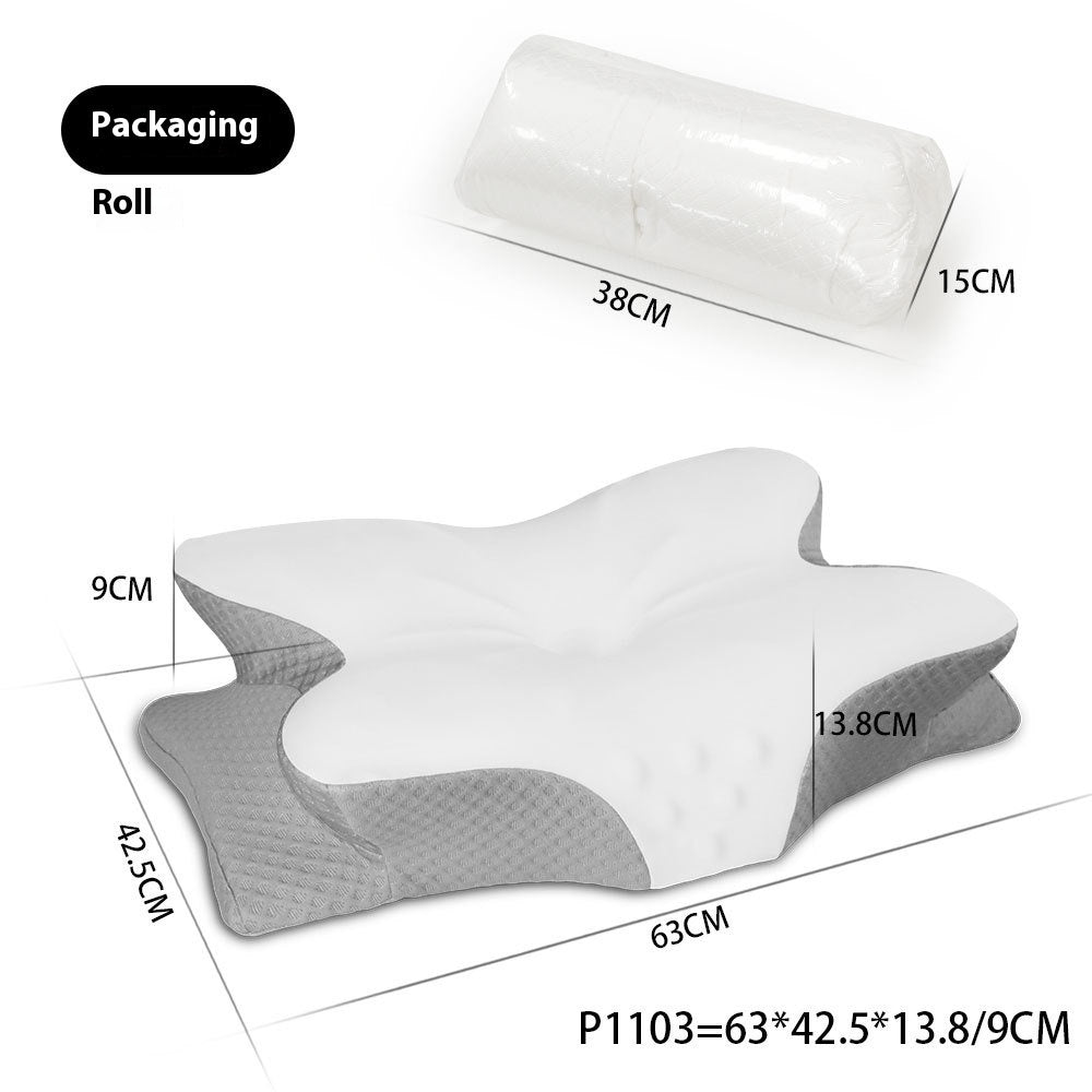 Contour Memory Foam Cervical Pillow – Orthopedic Neck Support for Side, Back & Stomach Sleepers with Washable Pillowcase