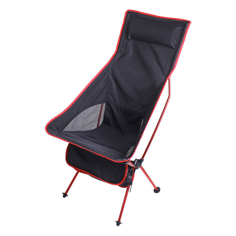 Large Foldable Fishing Chair with Headrest Pillow – Comfortable Outdoor Seat for Camping and Leisure