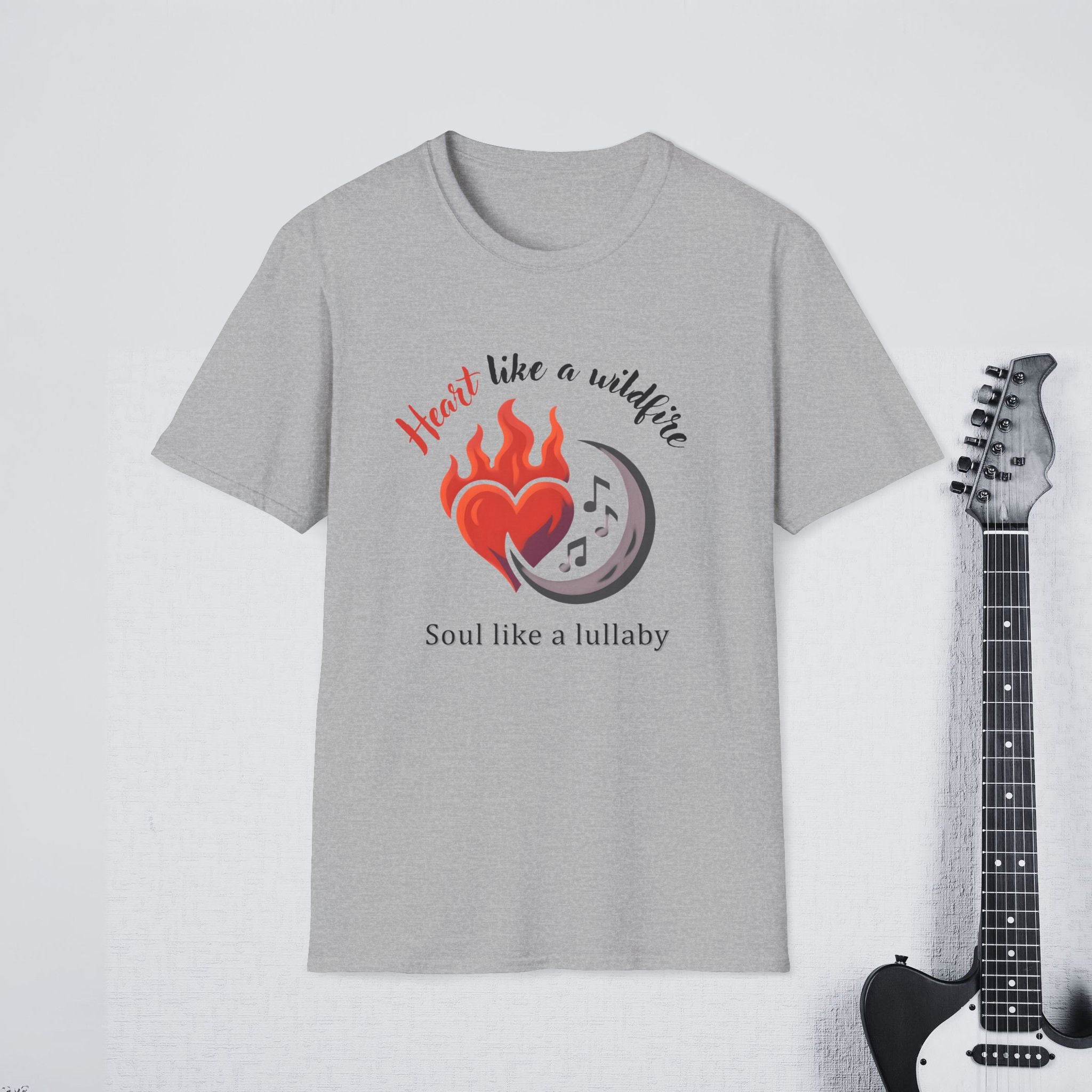 Heart Like a Wildfire Soul Like a Lullaby Streetwear Shirt, Aesthetic Mindset Tee, Bold & Soft Apparel