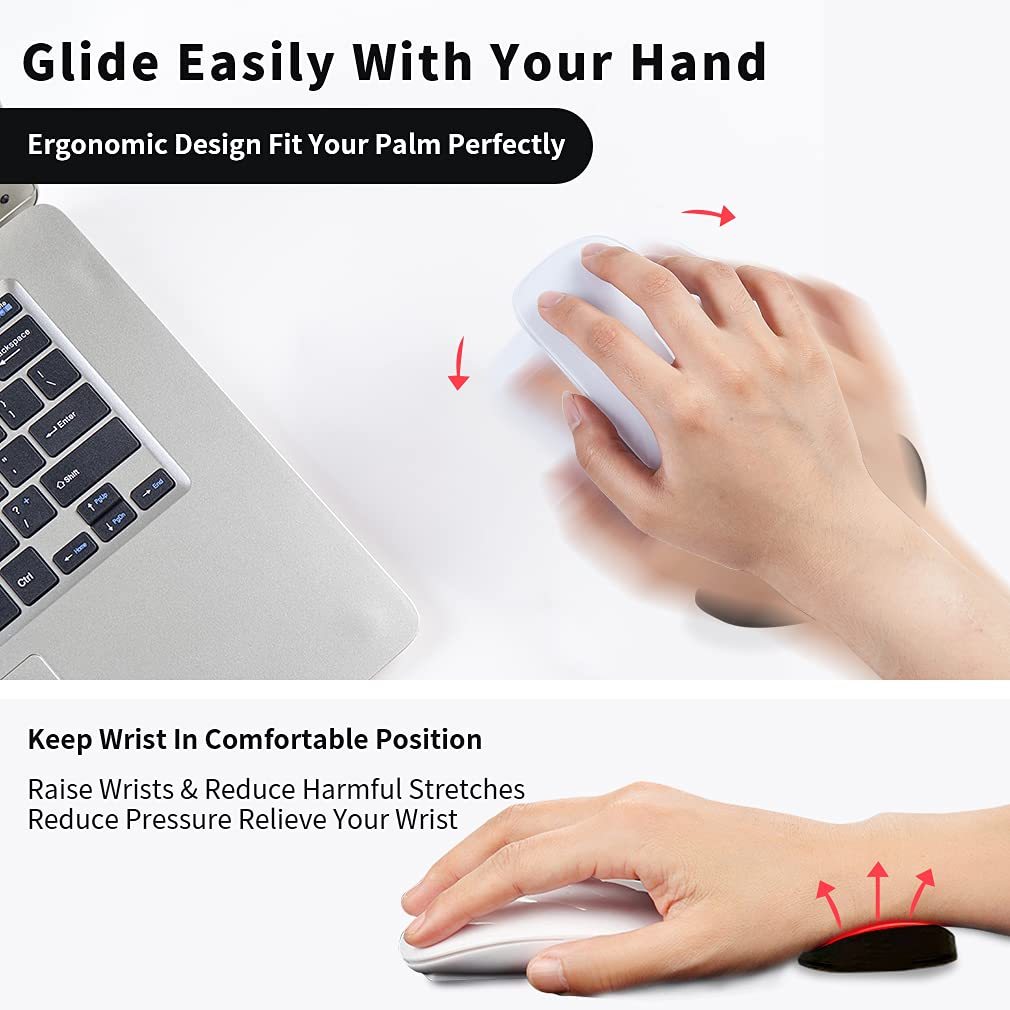 Gliding Silicone Mouse Wrist Rest - Left & Right-Hand Ergonomic Wrist Support Pad for Pain-Free Typing & Gaming