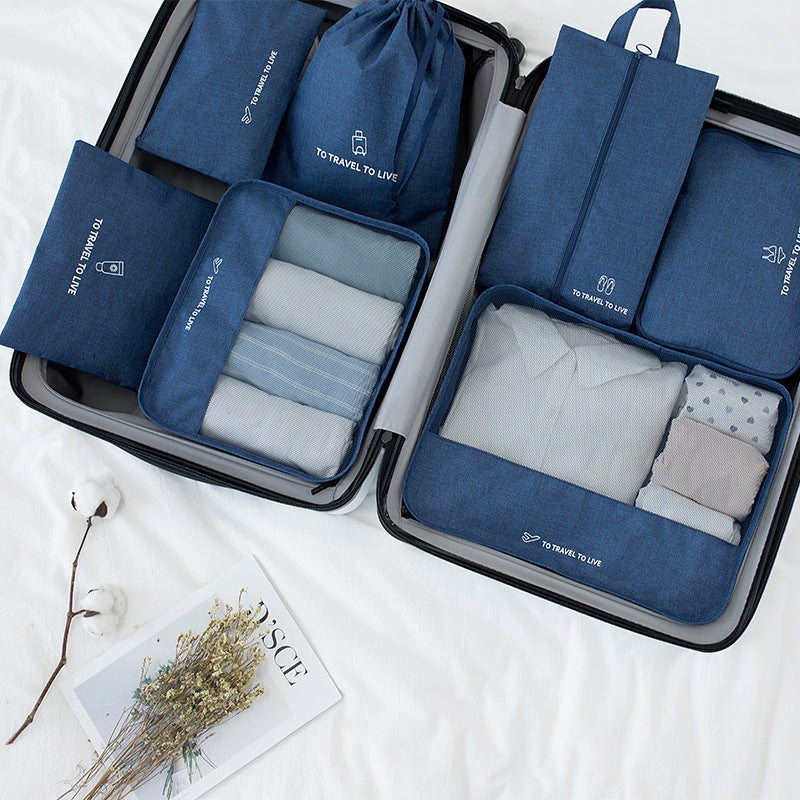 7-Piece Premium Travel Bag Set - Waterproof Organizer Pouches for Luggage Packing - Multi-Size Compression Storage Bags for Suitcases - Efficient Packing System for Vacation