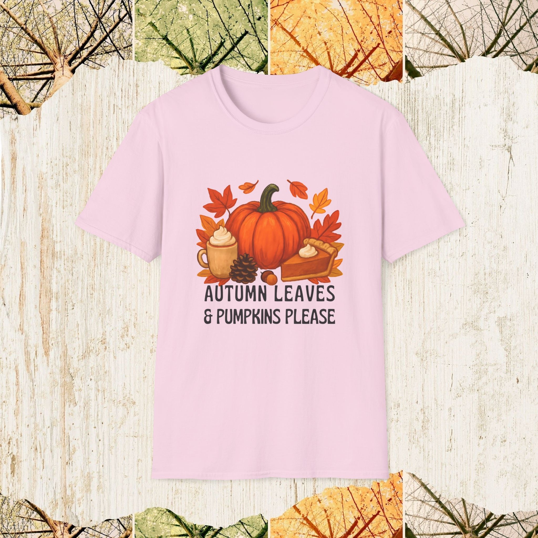 Autumn Leaves & Pumpkins Please Cozy Fall Shirt, Pumpkin Spice Tee, Autumn Aesthetic Apparel