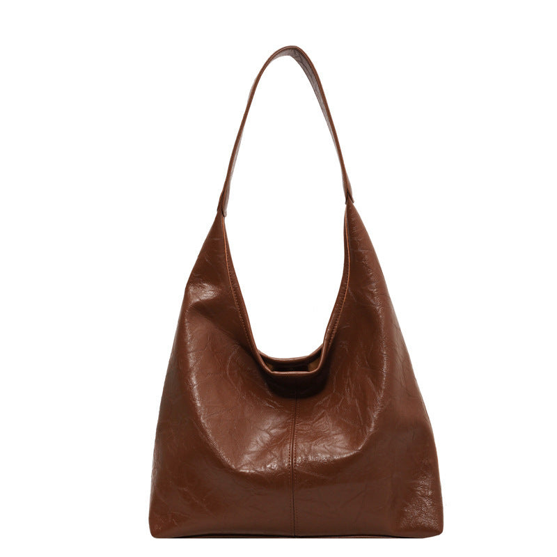 2-Piece PU Shoulder Bag Set – Large Capacity Hobo Tote with Matching Clutch for Daily Use