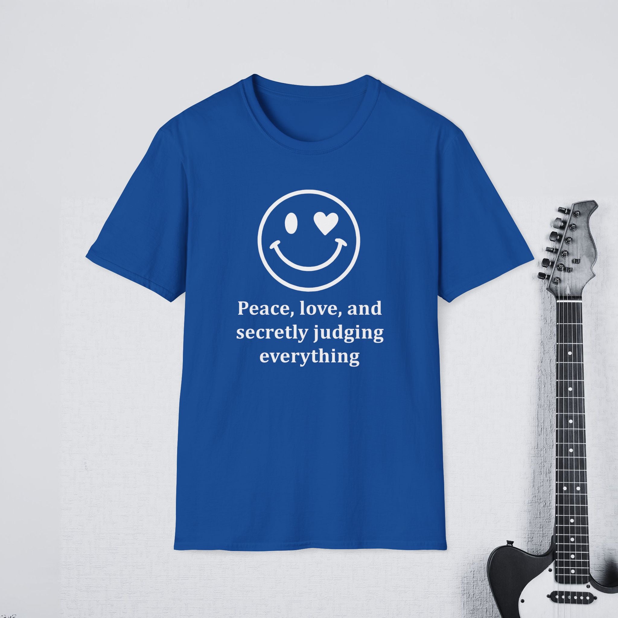 Peace Love and Secretly Judging Everything Sarcastic Humor Shirt, Funny Introvert Tee, Witty Streetwear Apparel