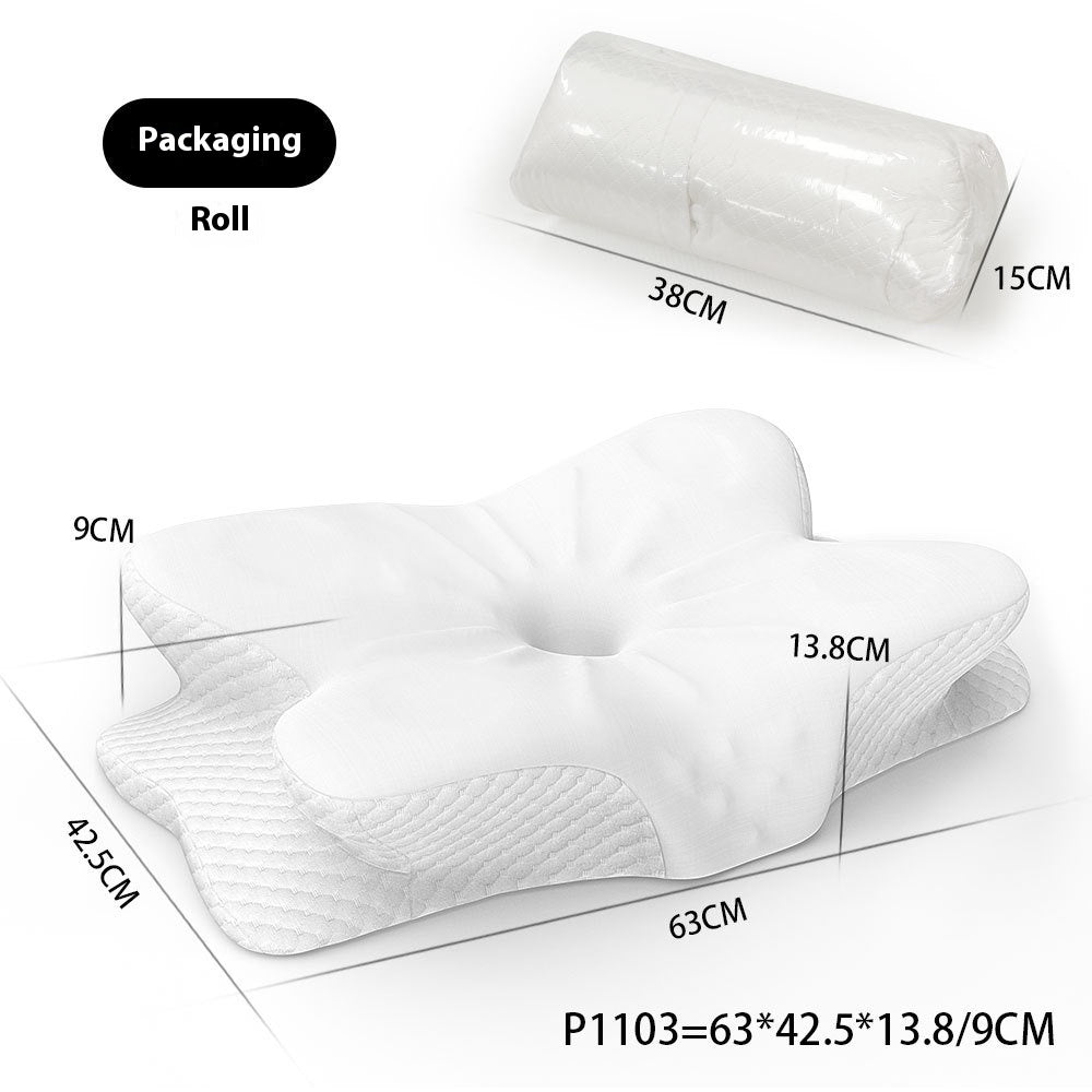 Contour Memory Foam Cervical Pillow – Orthopedic Neck Support for Side, Back & Stomach Sleepers with Washable Pillowcase