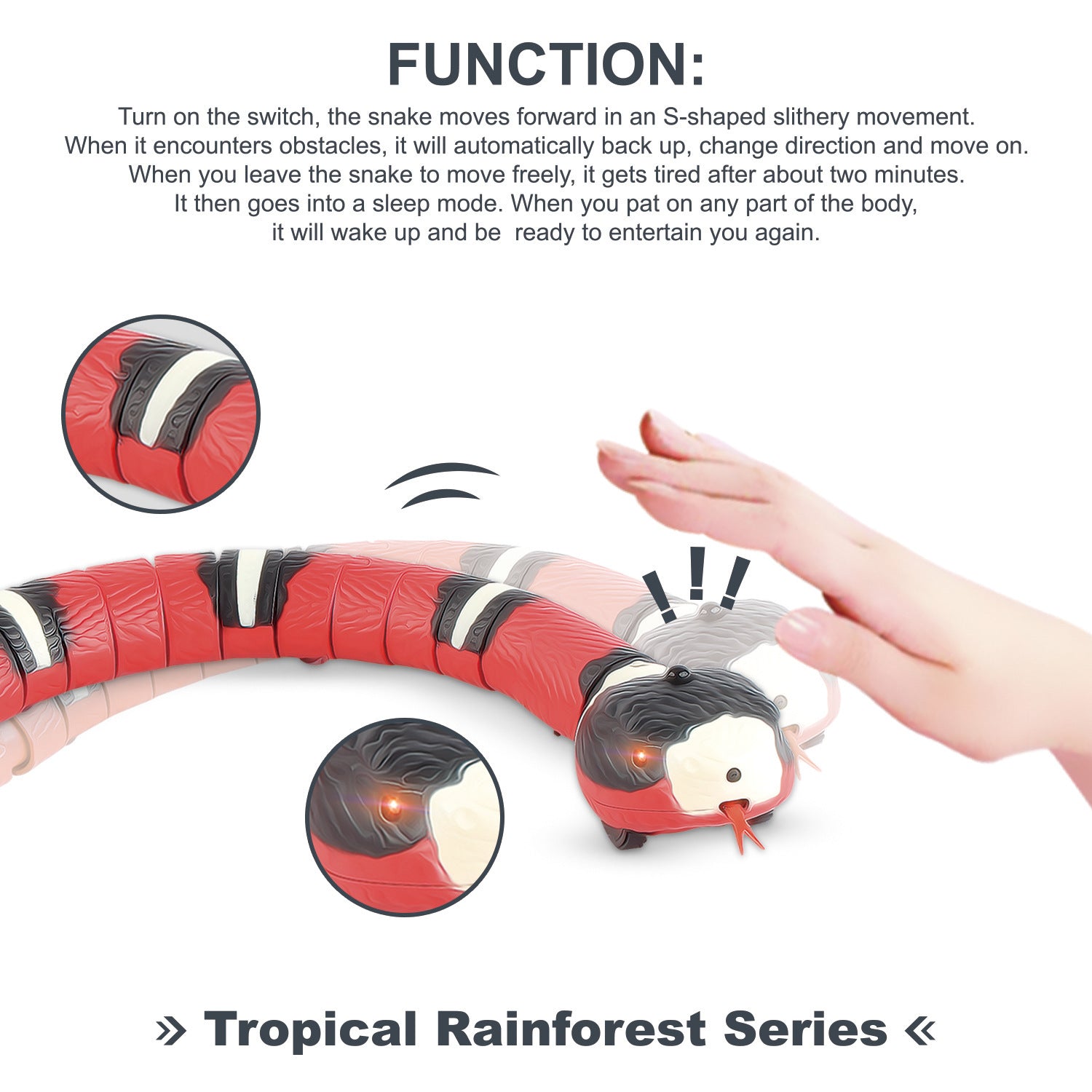 Self-Moving Electronic Cat Teaser - Intelligent Snake Toy for Cats & Small Dogs with Smart Sensing