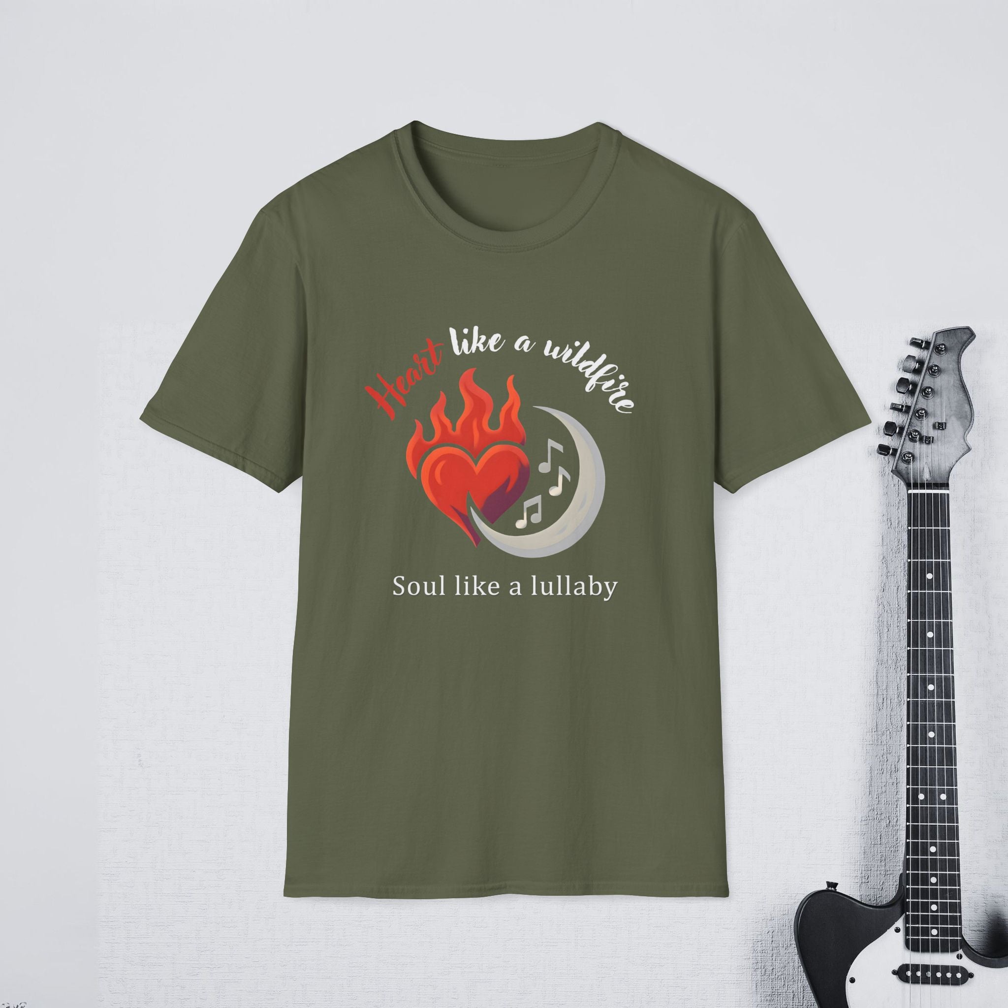 Heart Like a Wildfire Soul Like a Lullaby Streetwear Shirt, Aesthetic Mindset Tee, Bold & Soft Apparel