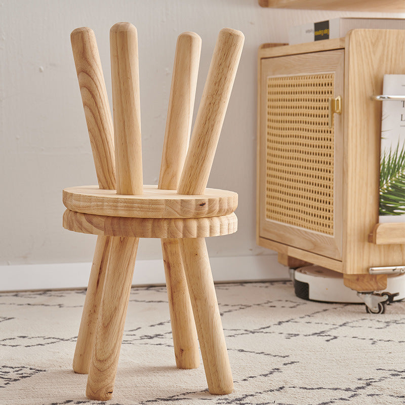 Cookie-Inspired Solid Wood Bench – Compact Minimalist Stool for Hallways and Small Rooms
