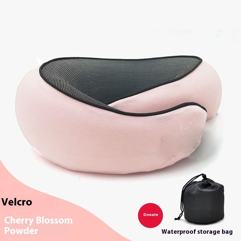Memory Foam Travel Neck Pillow U-Shaped Ergonomic Support with Chin Strap & Anti-Slip Portable for Planes, Cars, Office