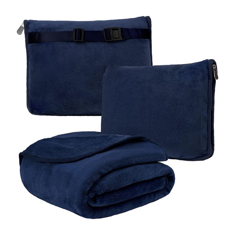 2-in-1 Travel Blanket and Pillow - Ultra-Soft Micro plush Blanket with Portable Case for Plane, Car, Camping, and Office