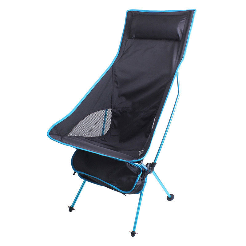 Large Foldable Fishing Chair with Headrest Pillow – Comfortable Outdoor Seat for Camping and Leisure