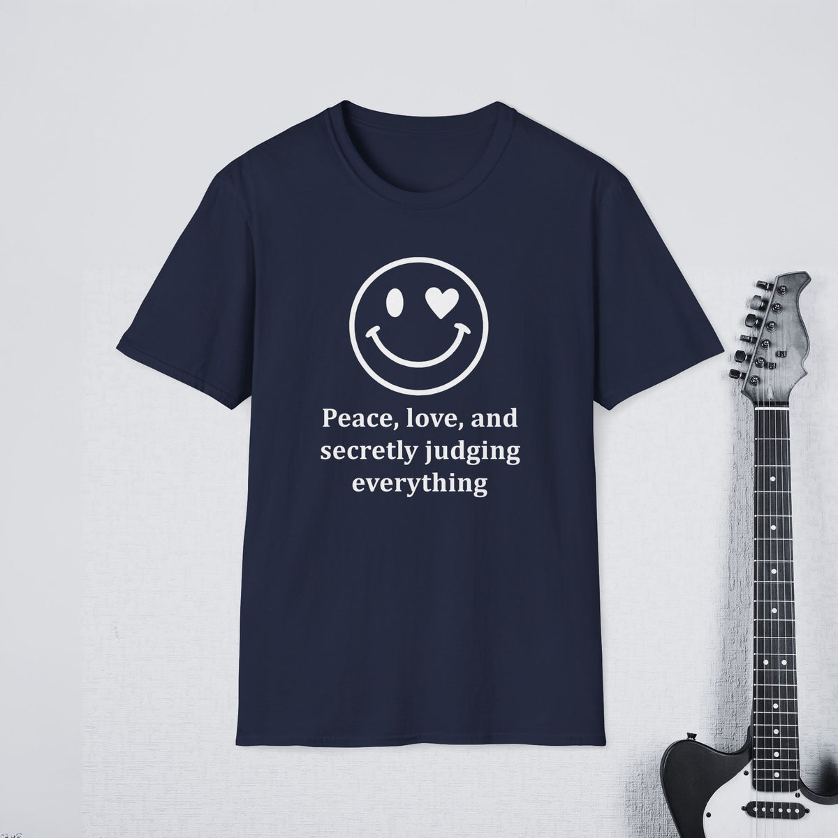 Peace Love and Secretly Judging Everything Sarcastic Humor Shirt, Funny Introvert Tee, Witty Streetwear Apparel