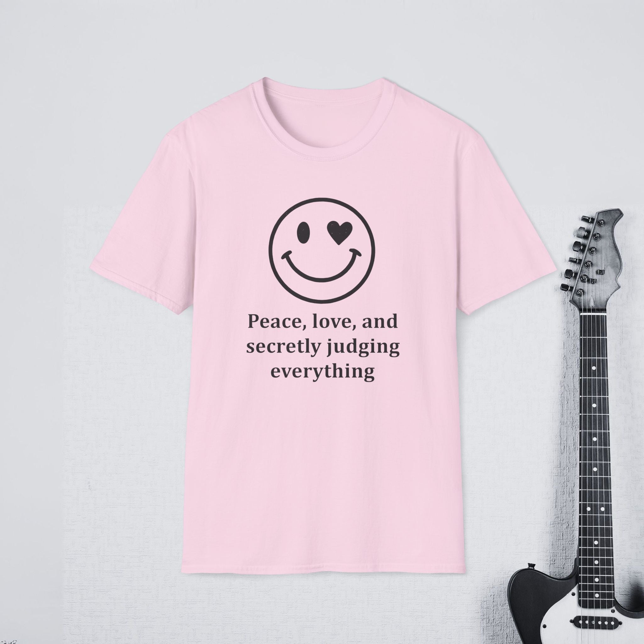 Peace Love and Secretly Judging Everything Sarcastic Humor Shirt, Funny Introvert Tee, Witty Streetwear Apparel