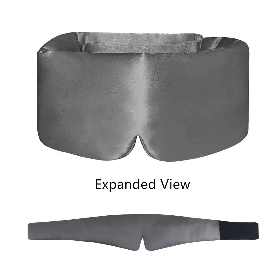 Silk-Like Bamboo Fiber Stretch Satin Eye Mask - Adjustable Blackout Cover for Travel & Deep Sleep