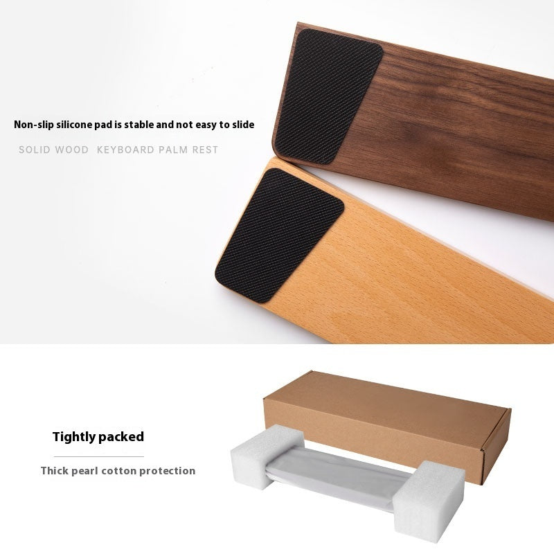 Black Walnut Wooden Wrist Rest - Solid Wrist Support for Mechanical Keyboards & Mouse Trays