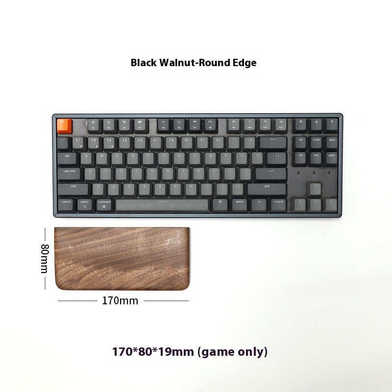 Black Walnut Wooden Wrist Rest - Solid Wrist Support for Mechanical Keyboards & Mouse Trays