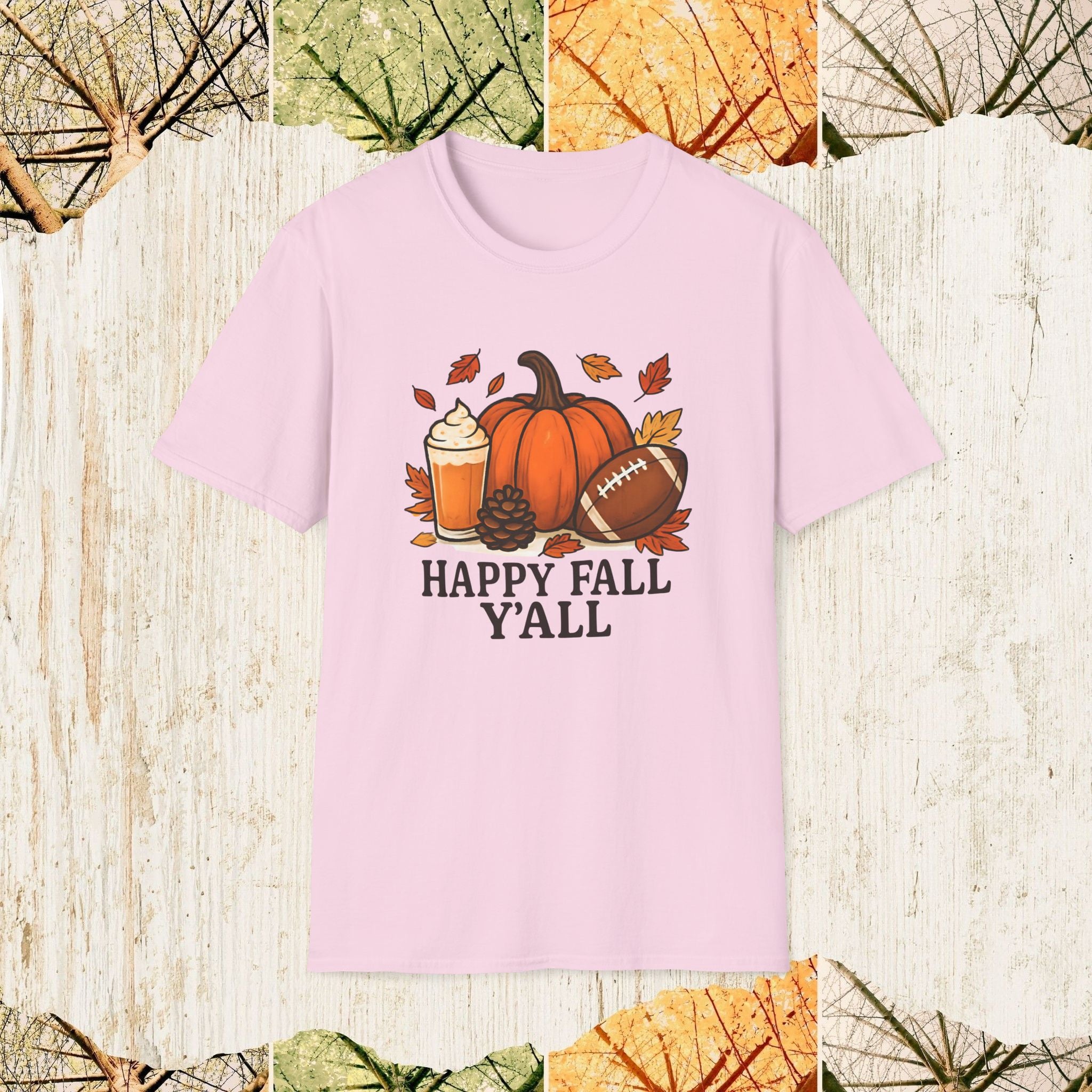 Happy Fall Y’all Cozy Autumn Shirt, Pumpkin Spice Tee, Thanksgiving & Fall Season Apparel