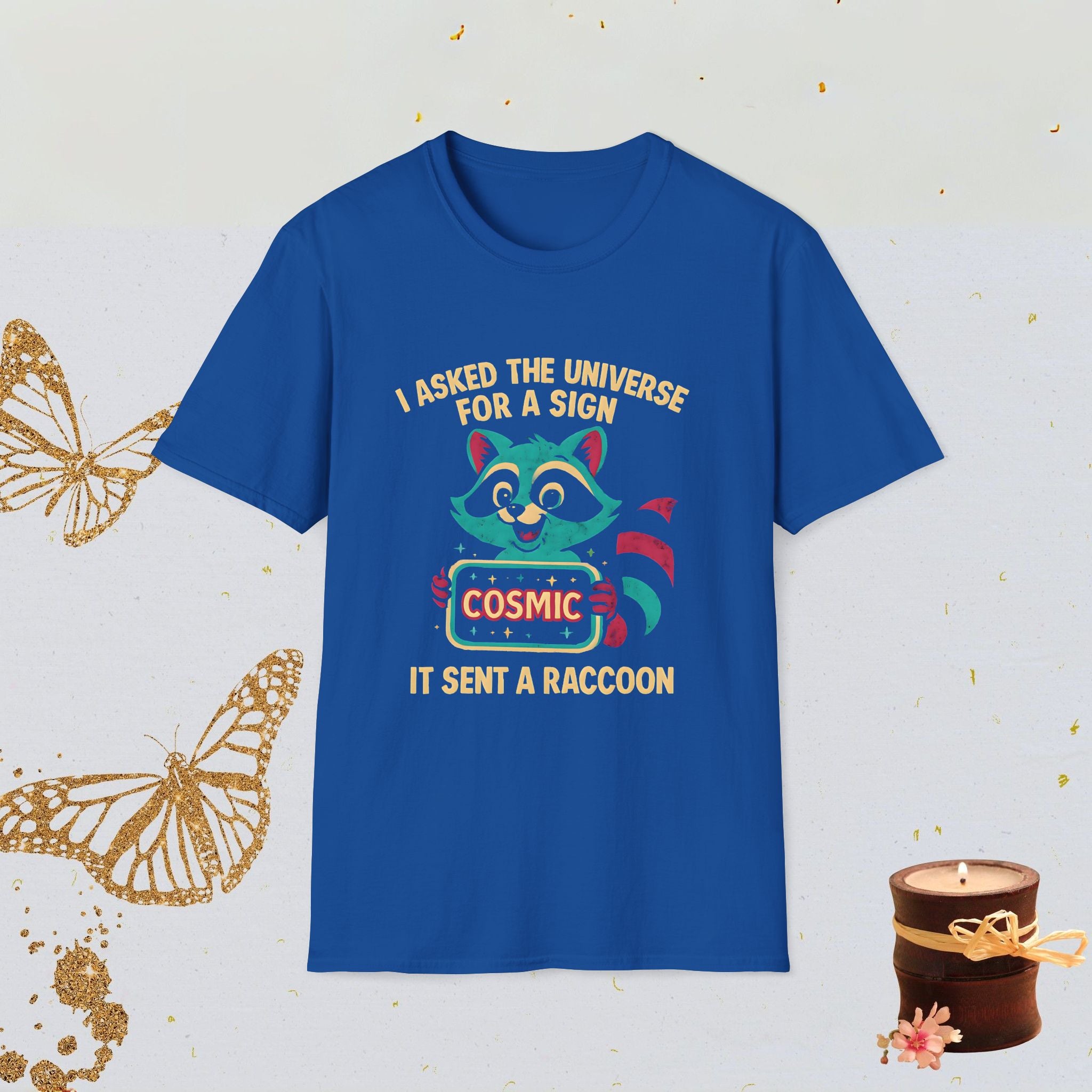 I Asked the Universe for a Sign It Sent a Raccoon Humor Shirt, Funny Spiritual Tee, Cosmic Sarcasm Apparel