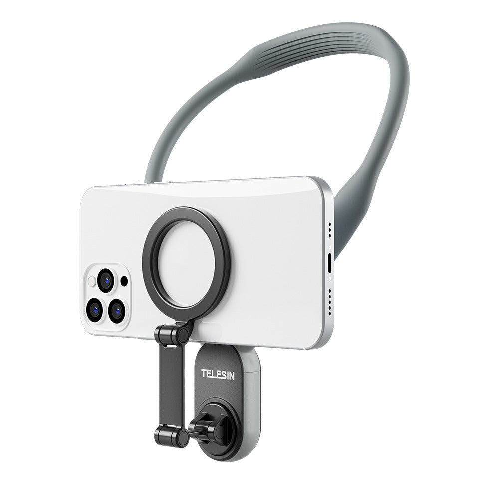 Silicone Magnetic Phone Neck Mount – MagSafe Support, Hands-Free Viewing & Fast Detach for On-the-Go Use