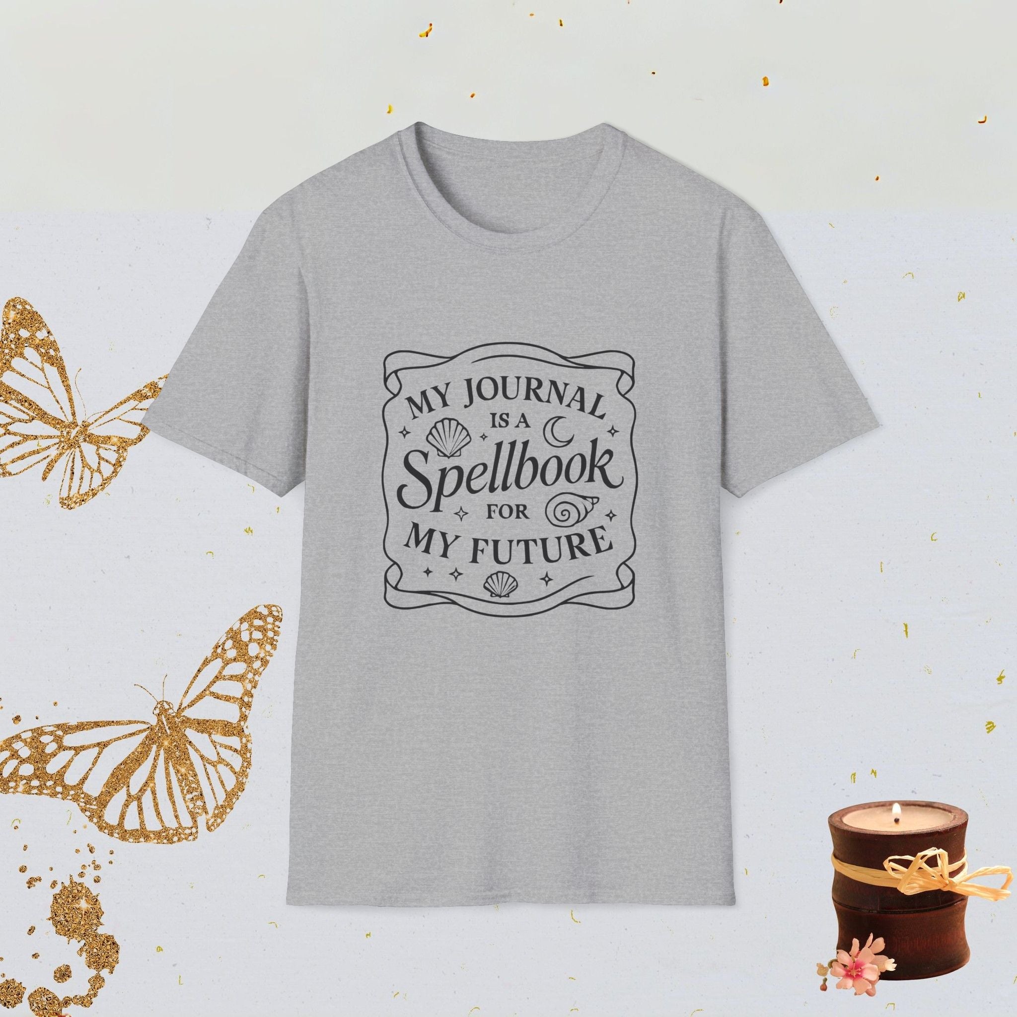 My Journal Is a Spellbook for My Future Manifestation Shirt, Spiritual Aesthetic Tee, Cosmic Mindset Apparel