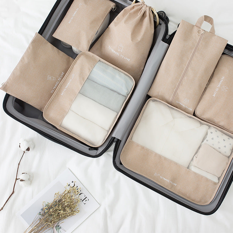 7-Piece Premium Travel Bag Set - Waterproof Organizer Pouches for Luggage Packing - Multi-Size Compression Storage Bags for Suitcases - Efficient Packing System for Vacation