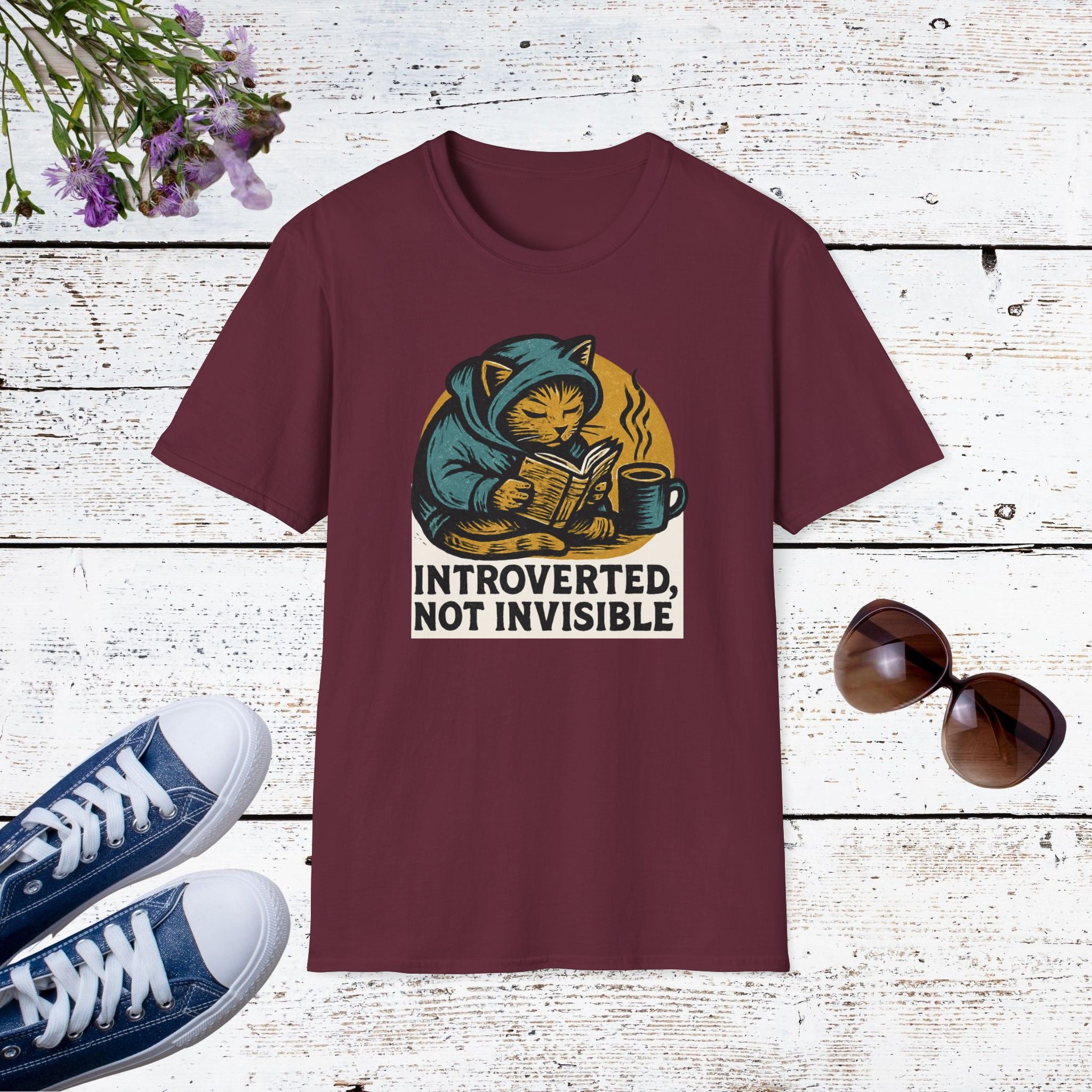 Introverted Not Invisible Bold Introvert Statement Shirt, Minimalist Empowerment Tee, Personality Gift