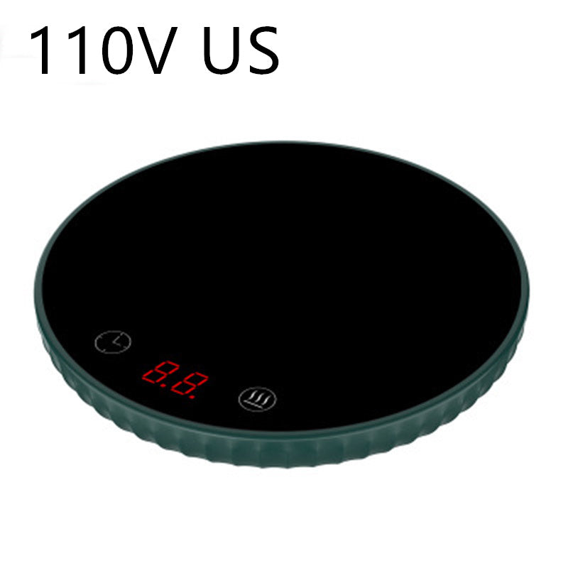 Touch-Control Electric Cup Warmer Fast 2-Temp Heating for Coffee & Tea, Auto Shut-Off, Digital Display (Black/White/Green)