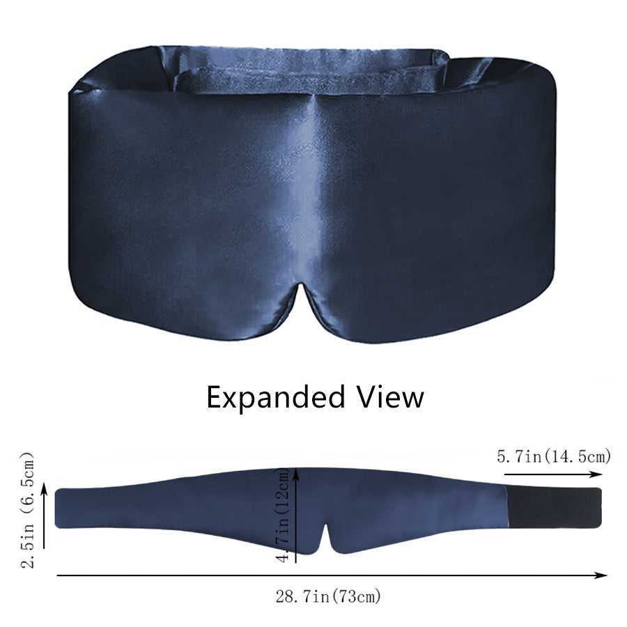 Silk-Like Bamboo Fiber Stretch Satin Eye Mask - Adjustable Blackout Cover for Travel & Deep Sleep