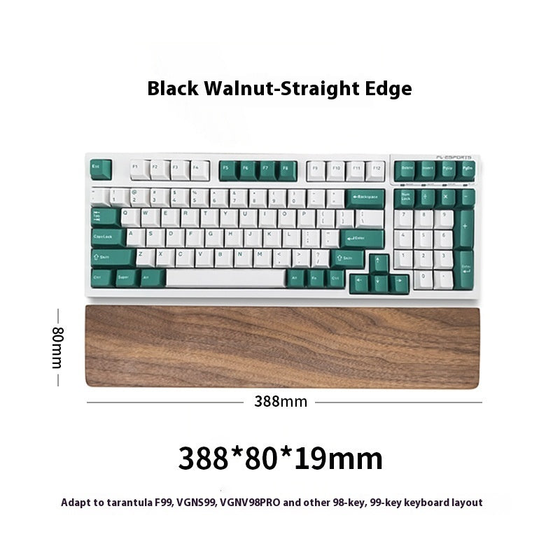 Black Walnut Wooden Wrist Rest - Solid Wrist Support for Mechanical Keyboards & Mouse Trays