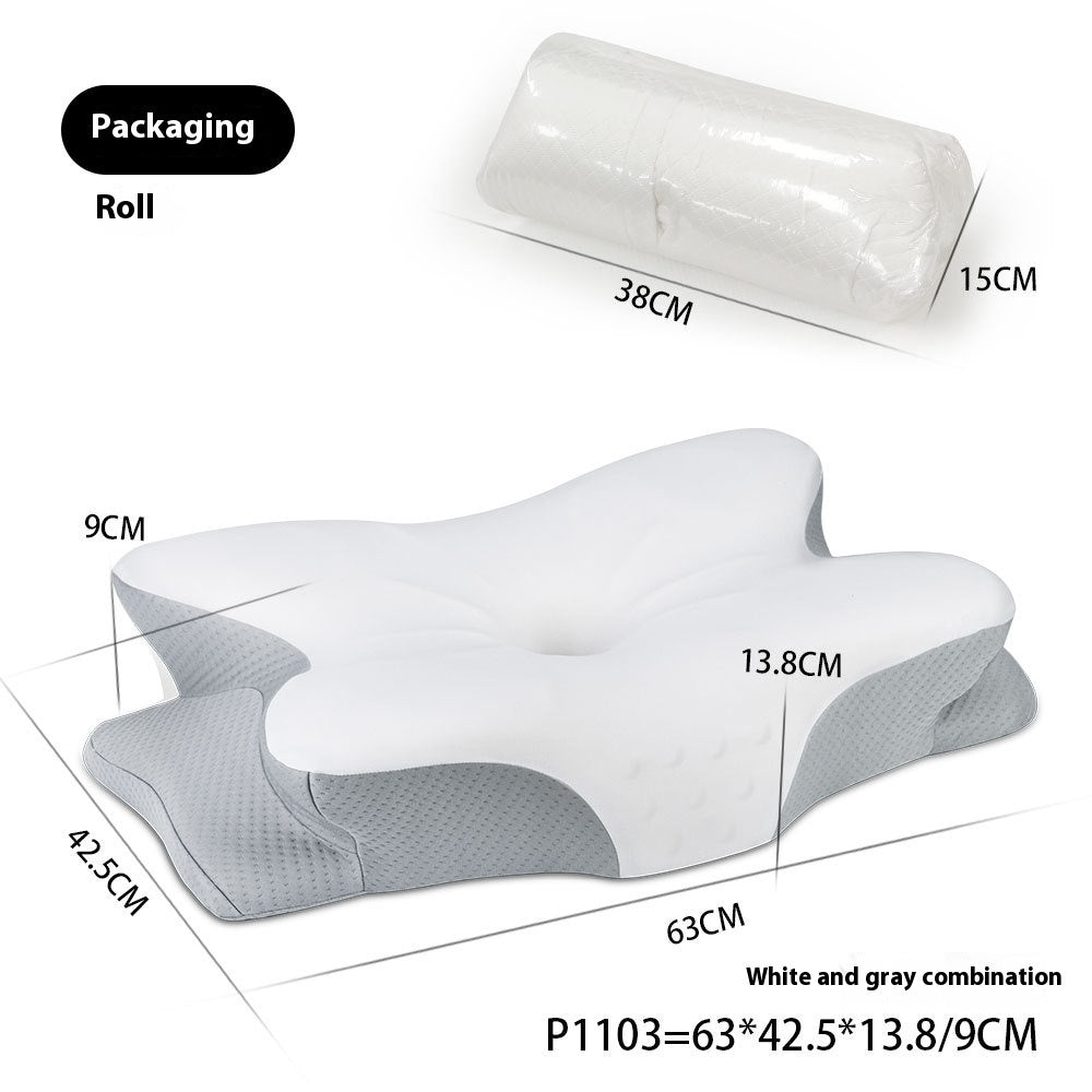 Contour Memory Foam Cervical Pillow – Orthopedic Neck Support for Side, Back & Stomach Sleepers with Washable Pillowcase