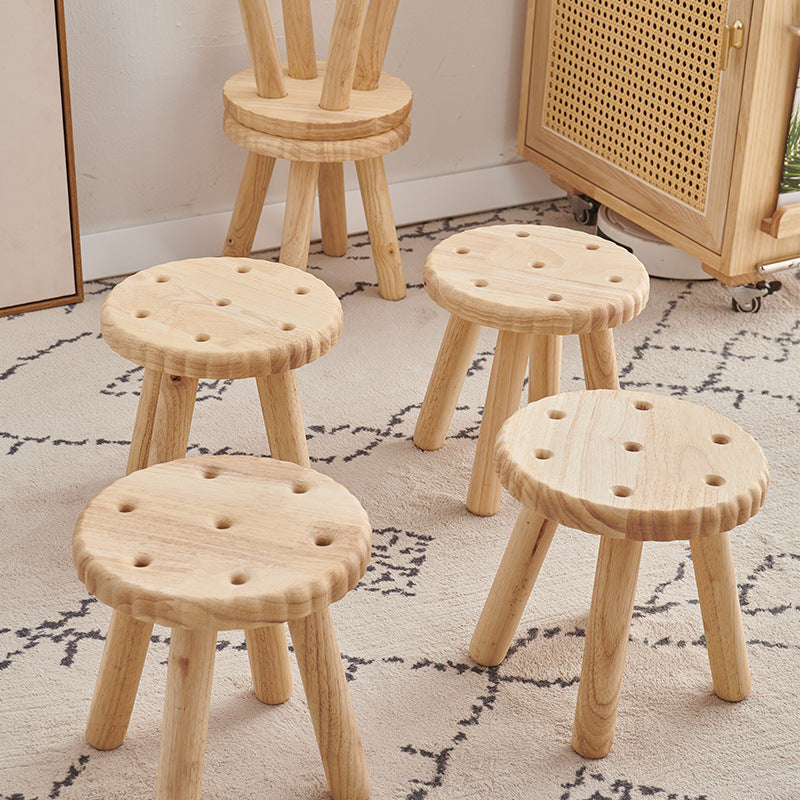 Cookie-Inspired Solid Wood Bench – Compact Minimalist Stool for Hallways and Small Rooms