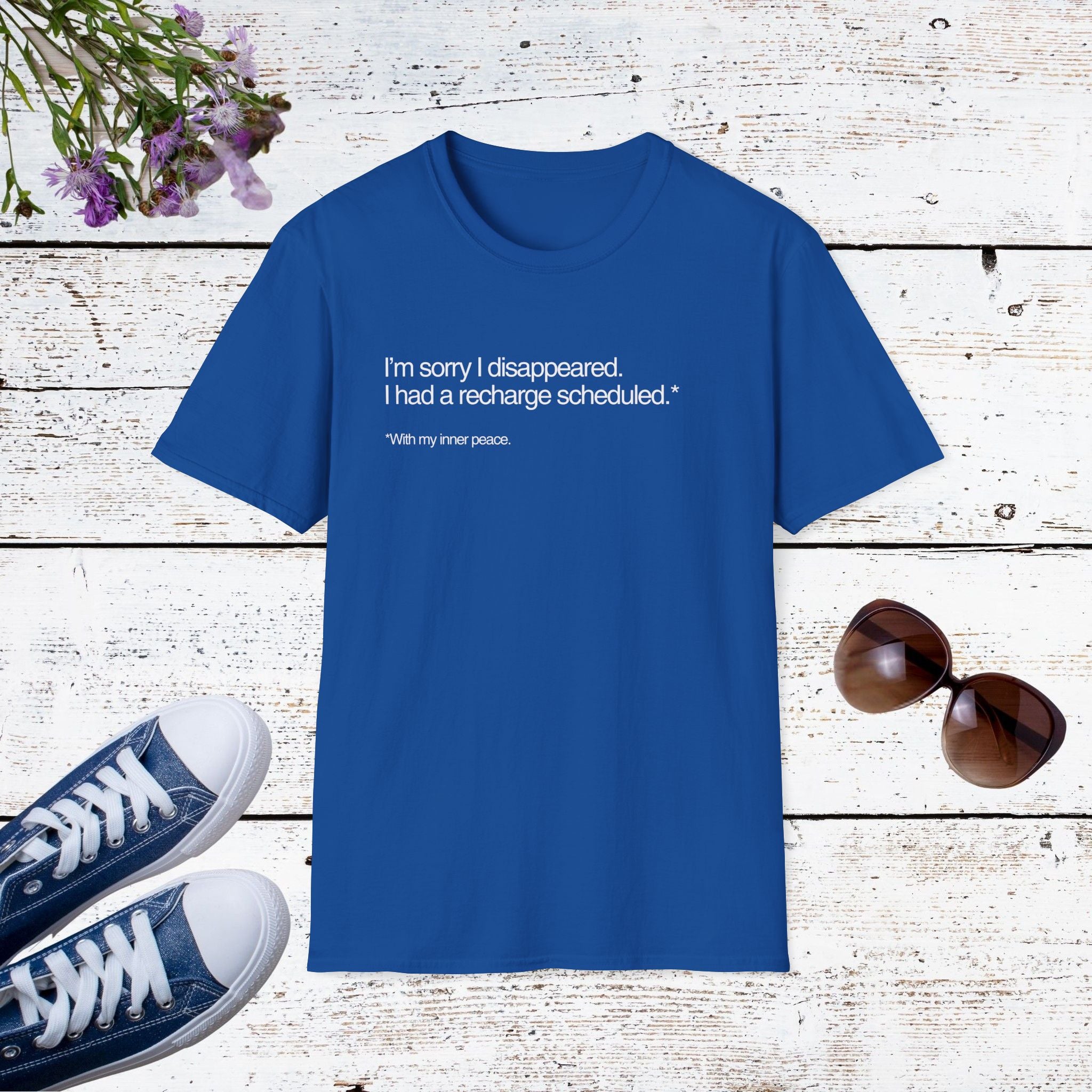 I’m Sorry I Disappeared Funny Introvert Recharge Shirt, Social Battery Humor Tee, Self-Care Gift