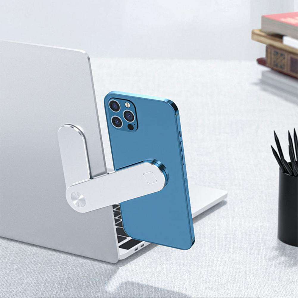 Magnetic Laptop Phone Holder - Adjustable Side Mount Clip for Dual Screen Setup, Foldable Aluminum Expansion Bracket