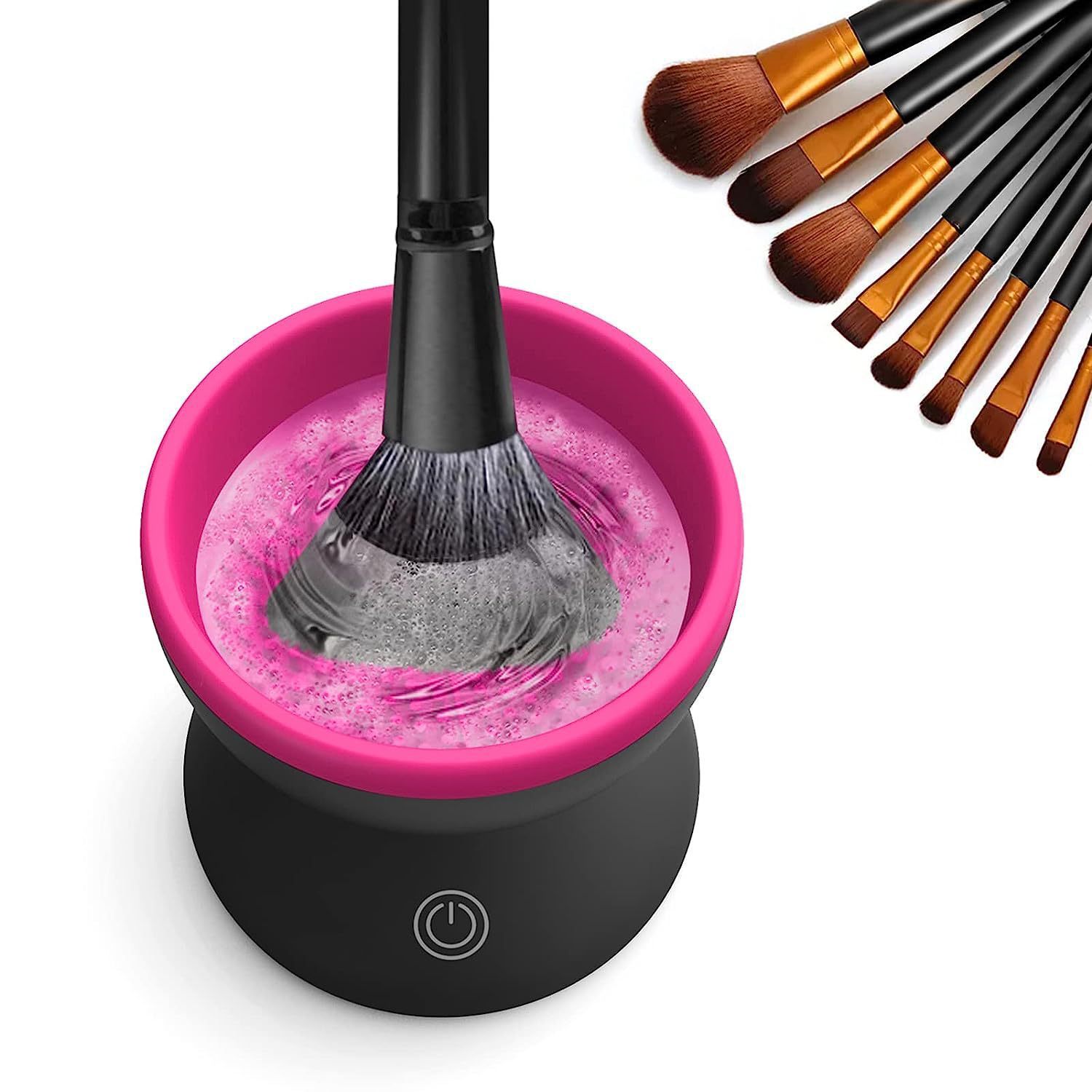 All-in-One Electric Makeup Brush Cleaner - No-Assembly, Travel-Friendly, Deep Clean Solution