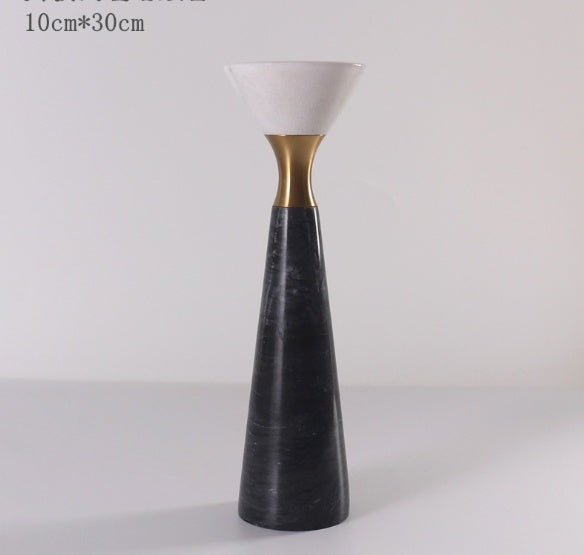 Elegant Marble & Metal Candlestick – Handcrafted Dinner Table Decor for Luxury Gifting